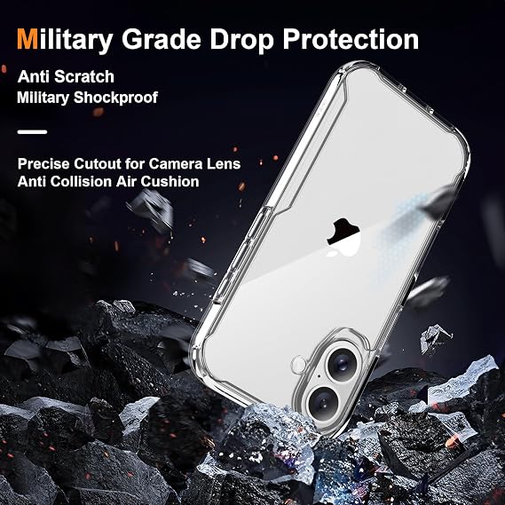 ORETECH Compatible with iPhone 16 Case, Clear