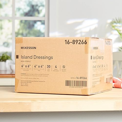 Vista 11 de McKesson Apósito adhesivo no tejido, almohadillas de gasa no estériles, 6 x 6 pulgadas, 1 unidad, 30 paquetes, 30 en total