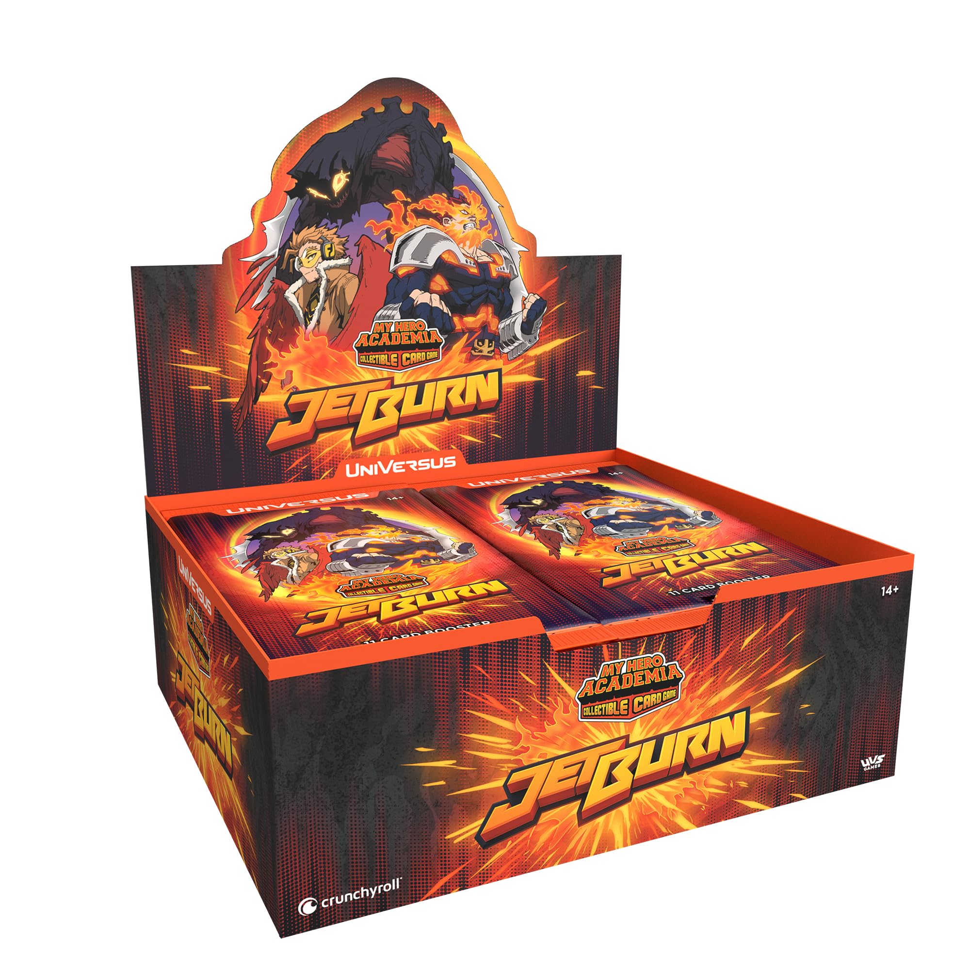 UVS Games My Hero Academia Collectible Card Game Set 6: Jet Burn Clash Deck Display