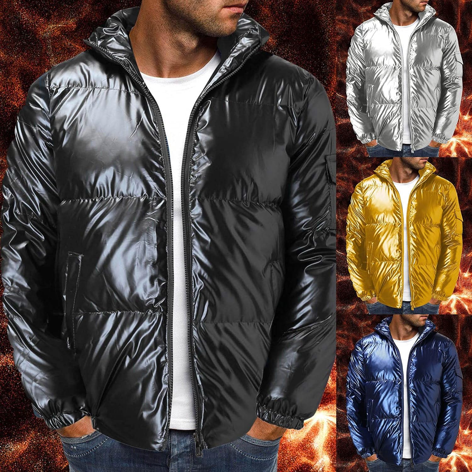 Urban Classics Donsjack voor heren, met capuchon, gewatteerde jas, gevoerd met afneembare capuchon, in vele kleuren, maten S - 5XL, groen (bottle green), XXL