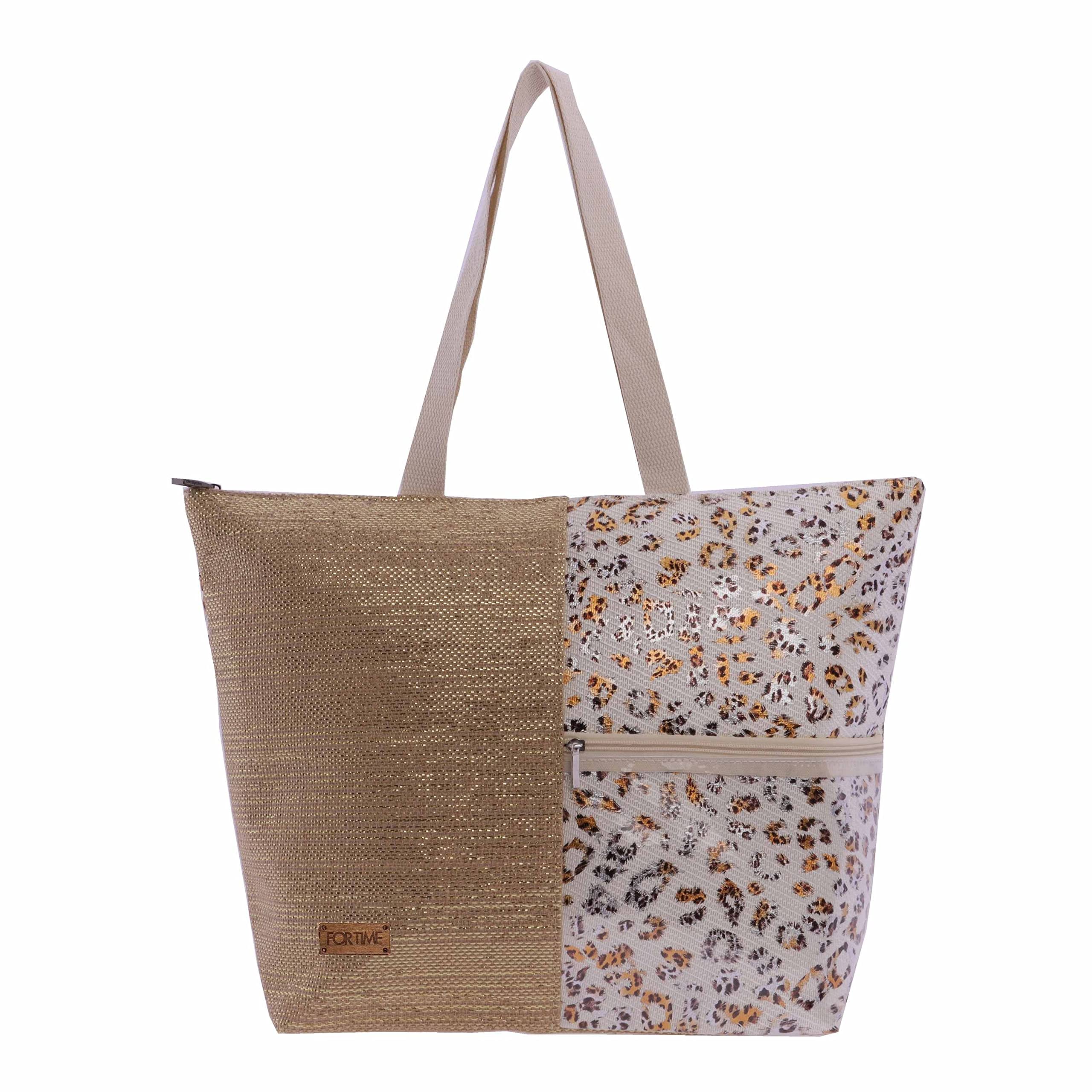 For TimeTote de Rafia Grande con Asa Mano Hombro Playa de Mujer Bolso de Verano Compras Viajes Sonsoles Multicolor Women's, 34x16x36 cm