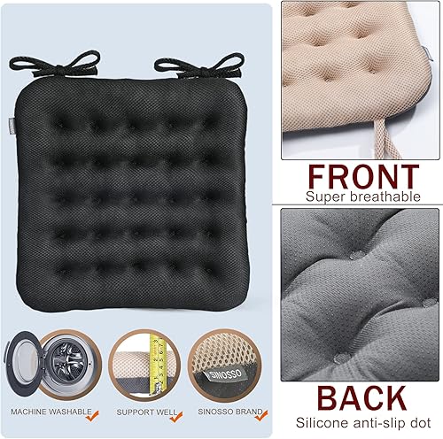 Miniatura 4 de SINOSSO Cojín para Silla de Oficina con Excelente Efecto de Soporte 1 Paquete, Cojín de Asiento de Computadora de Escritorio de Malla de Aire de