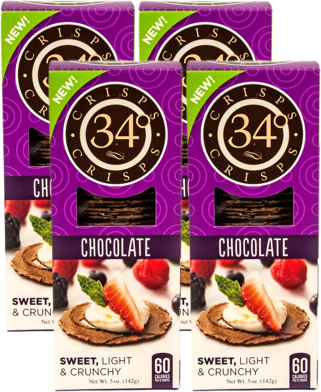 34 Degrees Chocolate Sweet Crisps, 5 Oz (Pack of 4)