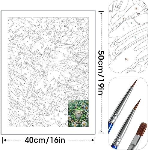 Miniatura 9 de Bimkole Kit de pintura de conejo por números, pintura al óleo de animales sobre lienzo, pintura acrílica para principiantes con pinceles, perfecta