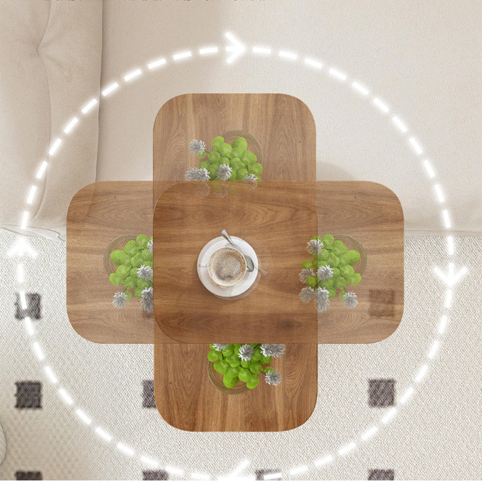 Tables for Couch, 360 Degree Rotatable TV Trays Table, Small End Table, Couch Table, Bed Side Table, Laptop Desk for Living Room, 360-Degree Rotatable TV Tray Table for Small Space and Living Room