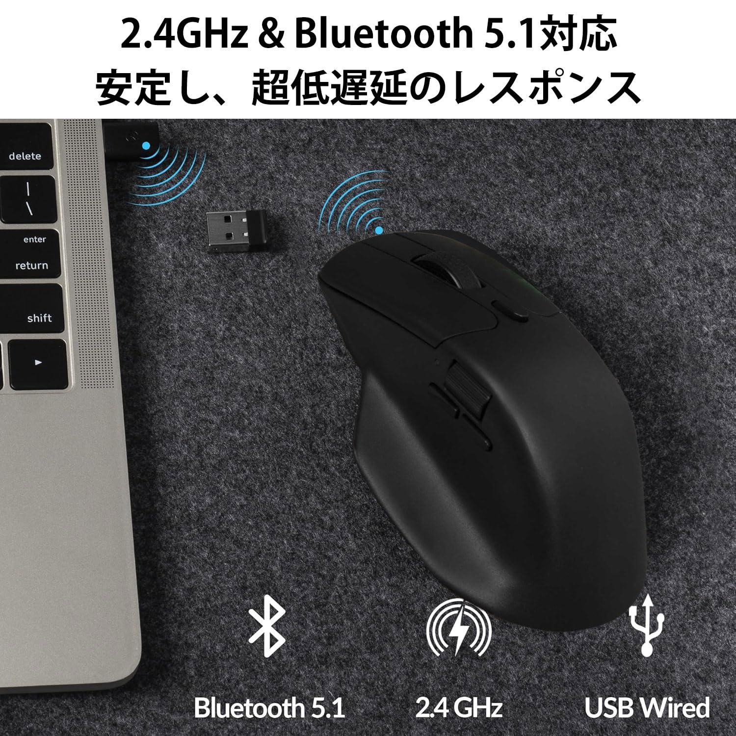 Keychron M6 - Mouse Bluetooth wireless USB a doppio