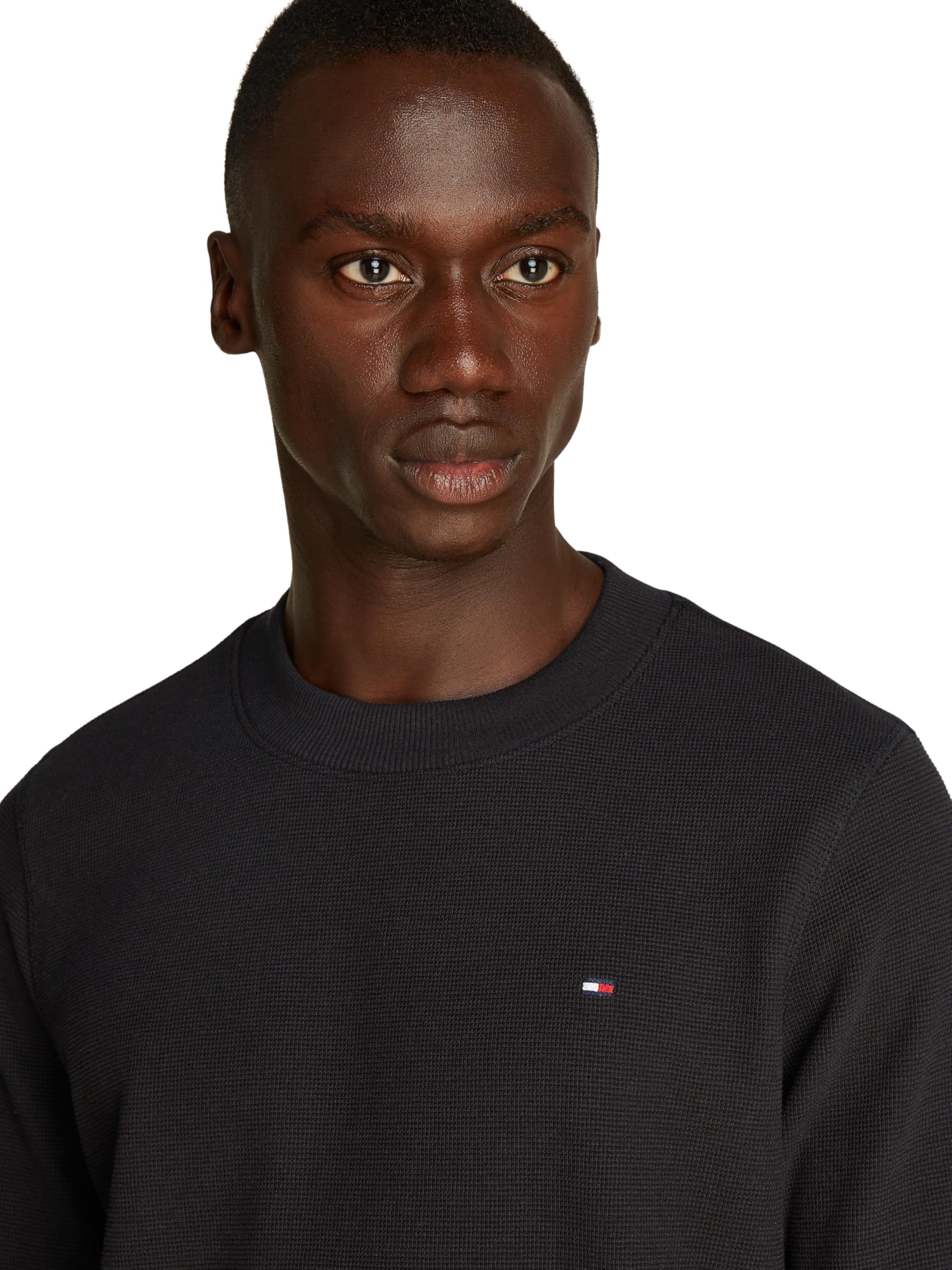 Tommy Hilfiger Textured LS Tee Mw0mw34251 Magliette a Maniche Lunghe Uomo