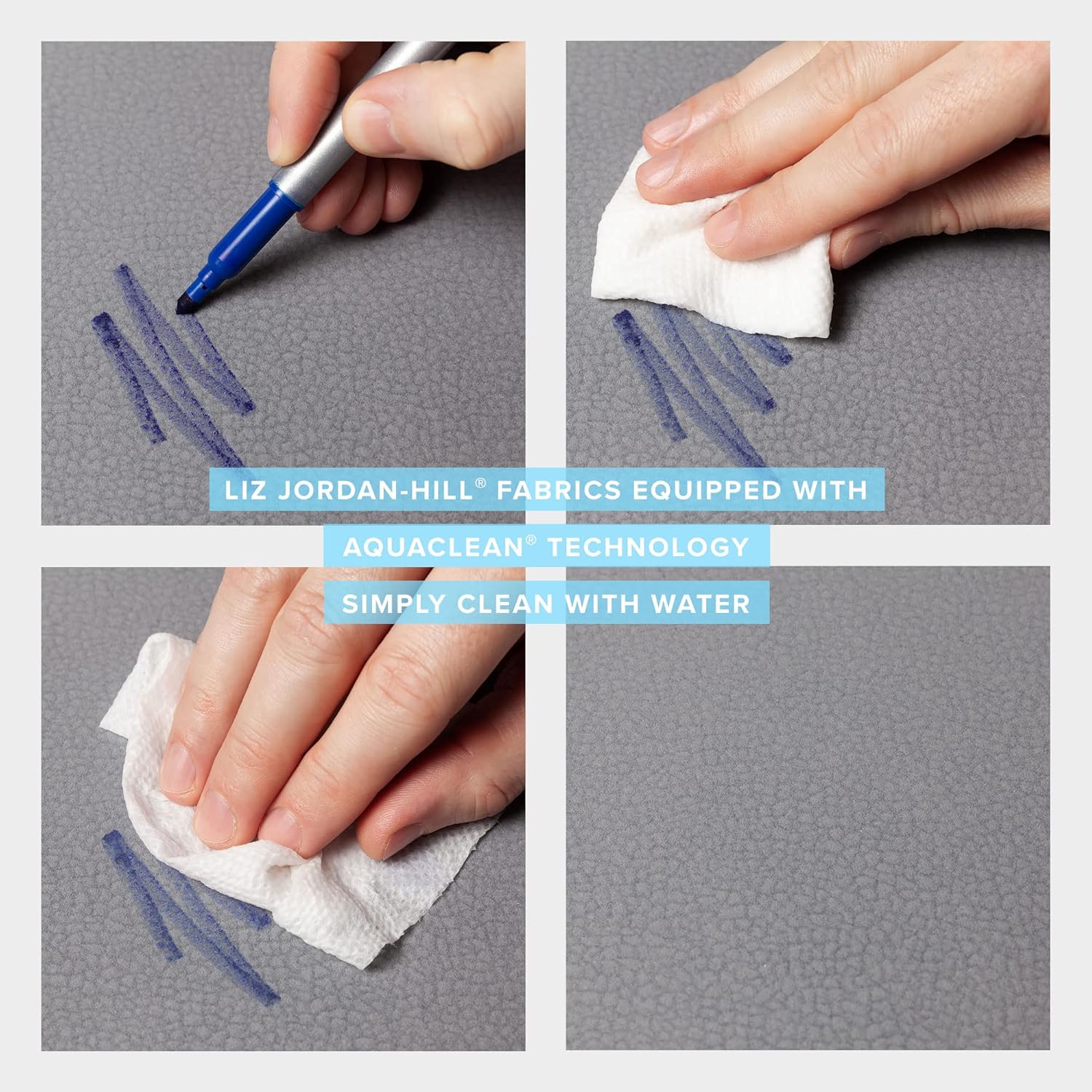 Liz Jordan-Hill Upholstery Fabric by The Yard – Luxury Upholstery Fabric for Chairs with AquaClean Technology for Reupholstery Sewing Material, Marina Brindle, Feather 114, 2 Yard