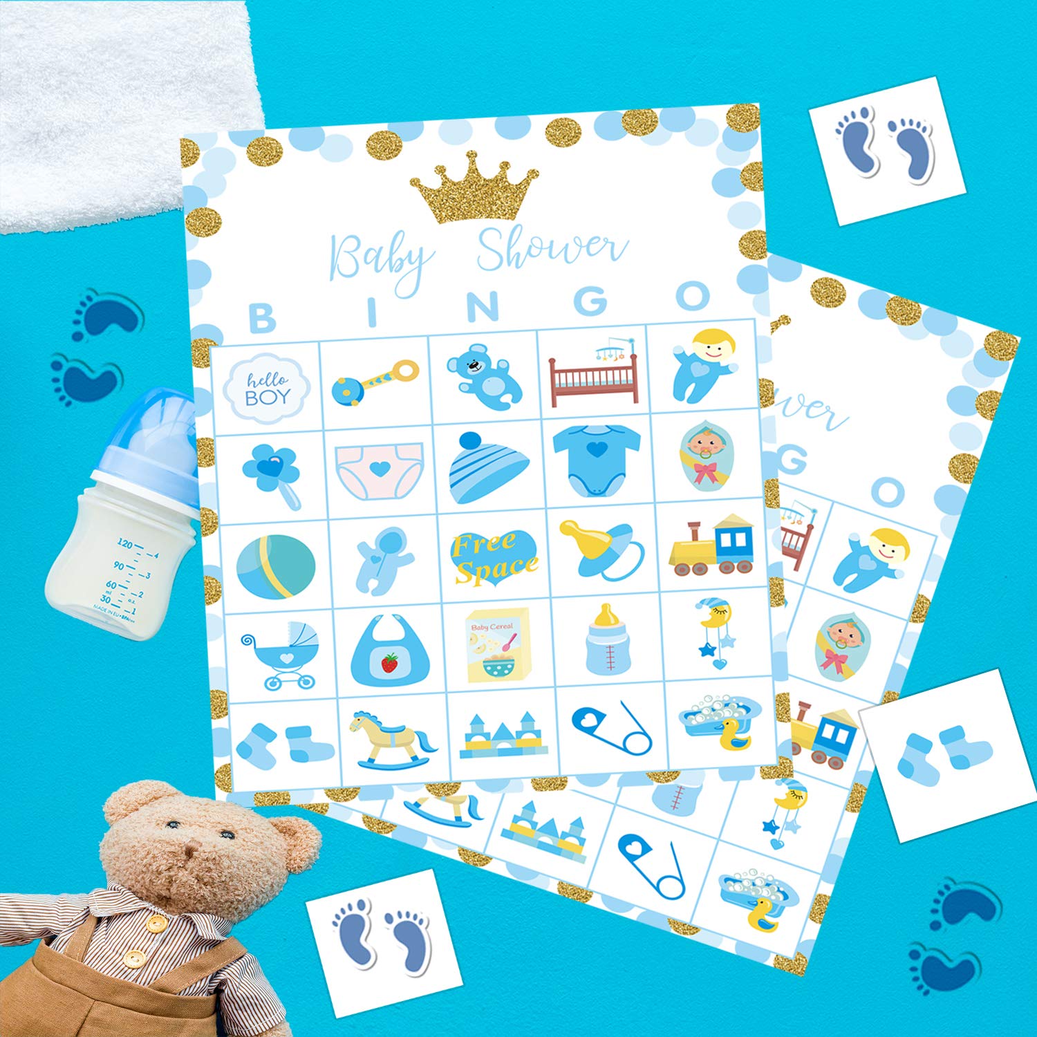 Funnlot Baby Shower Games Baby Shower Bingo Boy Baby Shower Bingo Cards