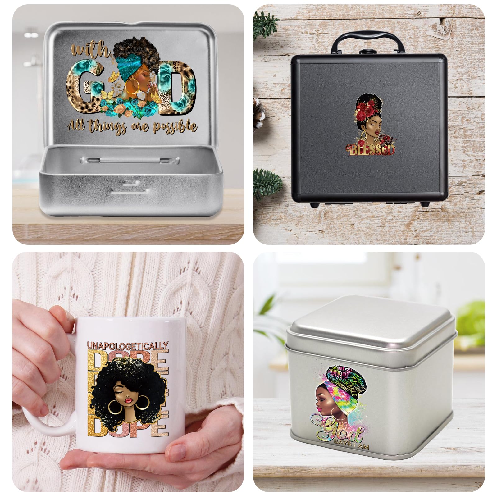 12 Sheets UV DTF Cup Wraps - Waterproof Decals For Mugs Glass Wood Crafts