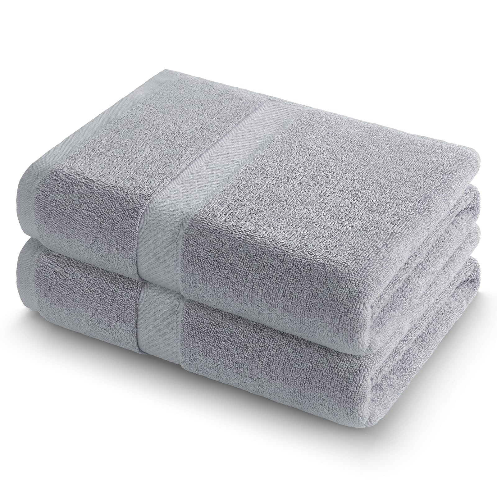 Toallas de baño mullidas de algodón puro Homaxy, set de 2 textiles de 500 g/m²