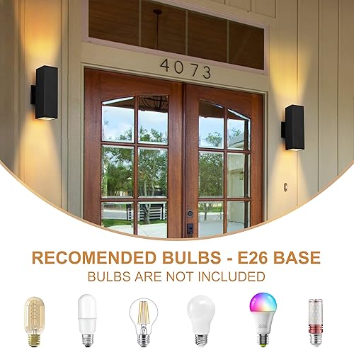 Miniatura 5 de YOFOVI Luces de pared al aire libre del anochecer al amanecer, paquete de 2 accesorios de iluminación exterior impermeables, luces de porche arriba