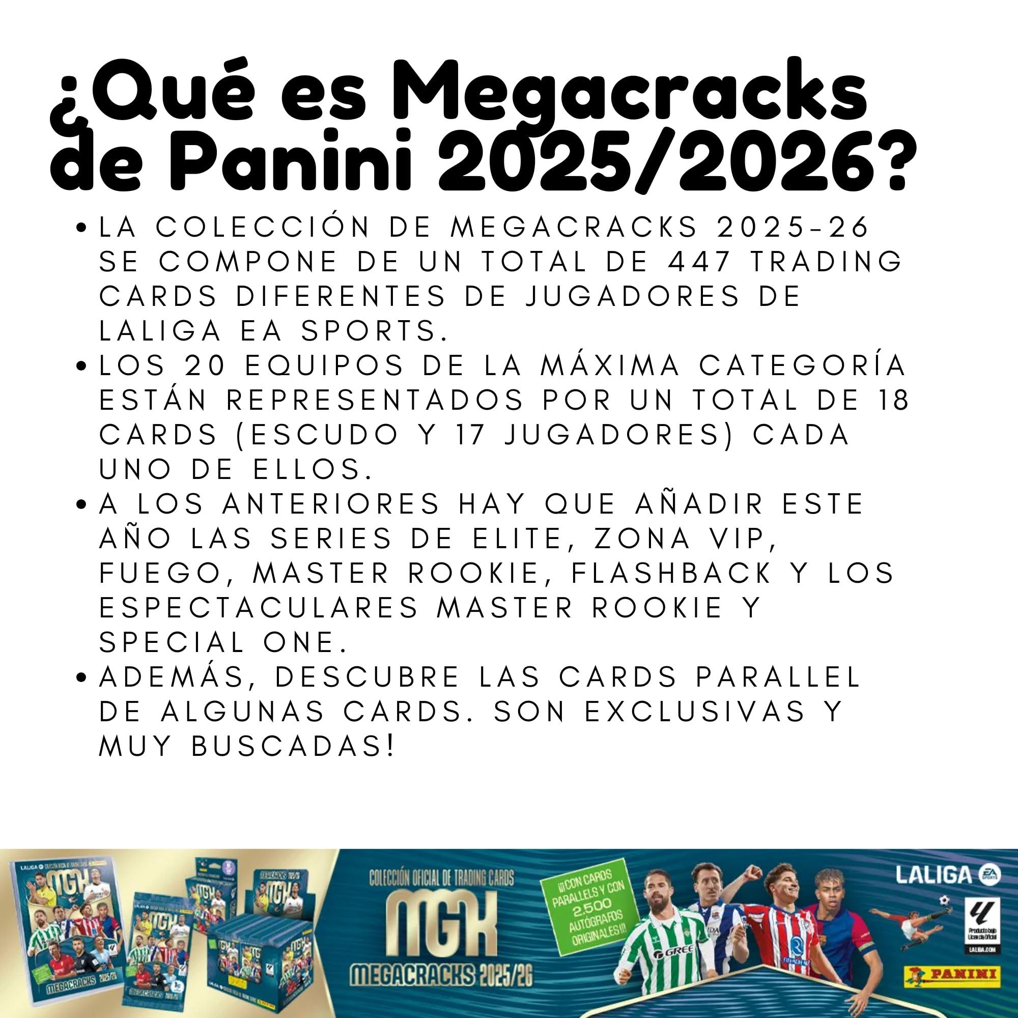 Panini Pack Cromos Megacracks 2025 2026 con Álbum y Sobres, (No Cromos Eurocopa 2024 ni Adrenalyn), Lamine Yamal, Regalo Caja para Repetidas - LaLiga Ea Sports Oficial (MegaCracks+16)