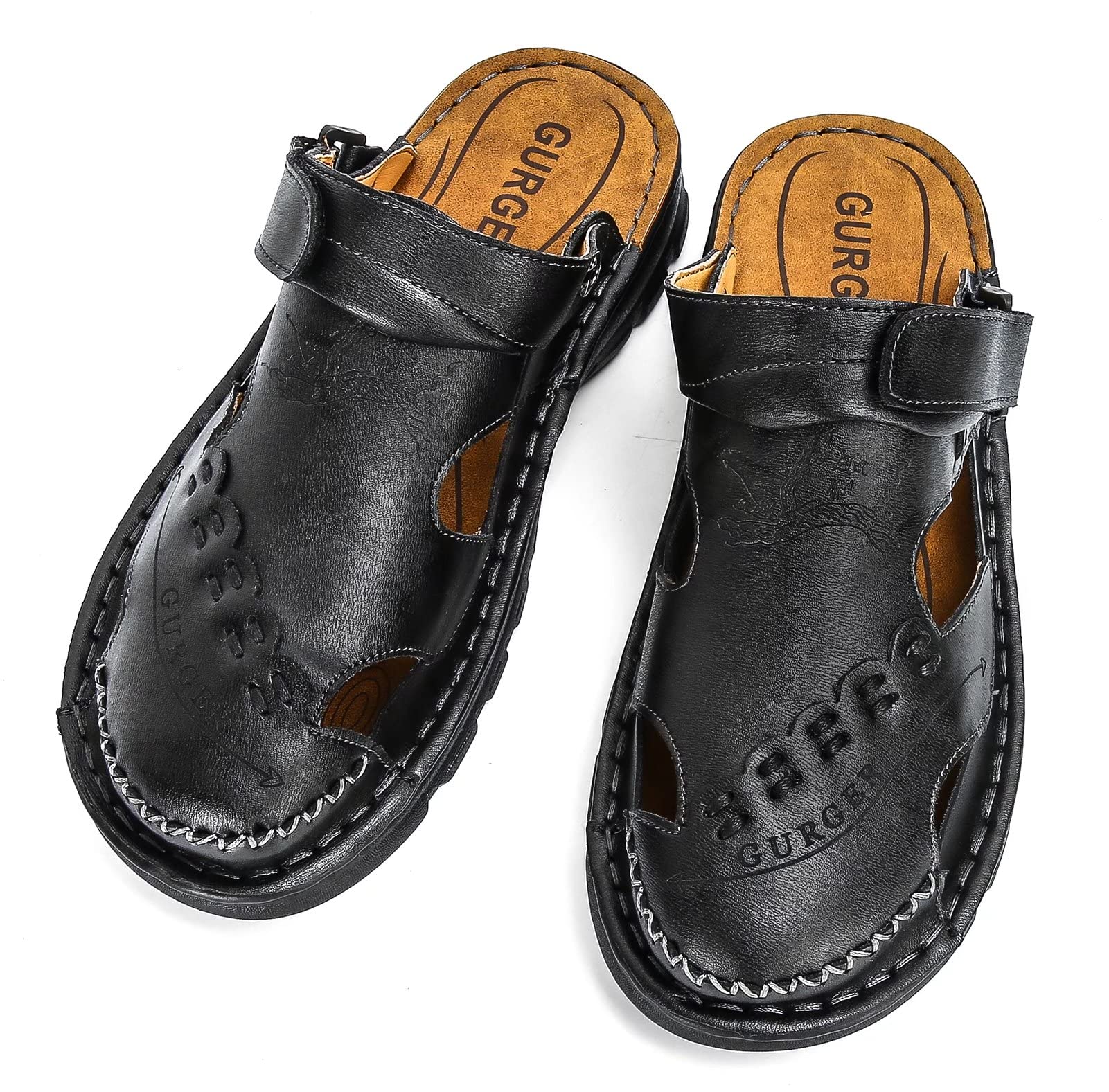 Sandalias Hombre Piel Verano, Punta Cerrada Zuecos Mules