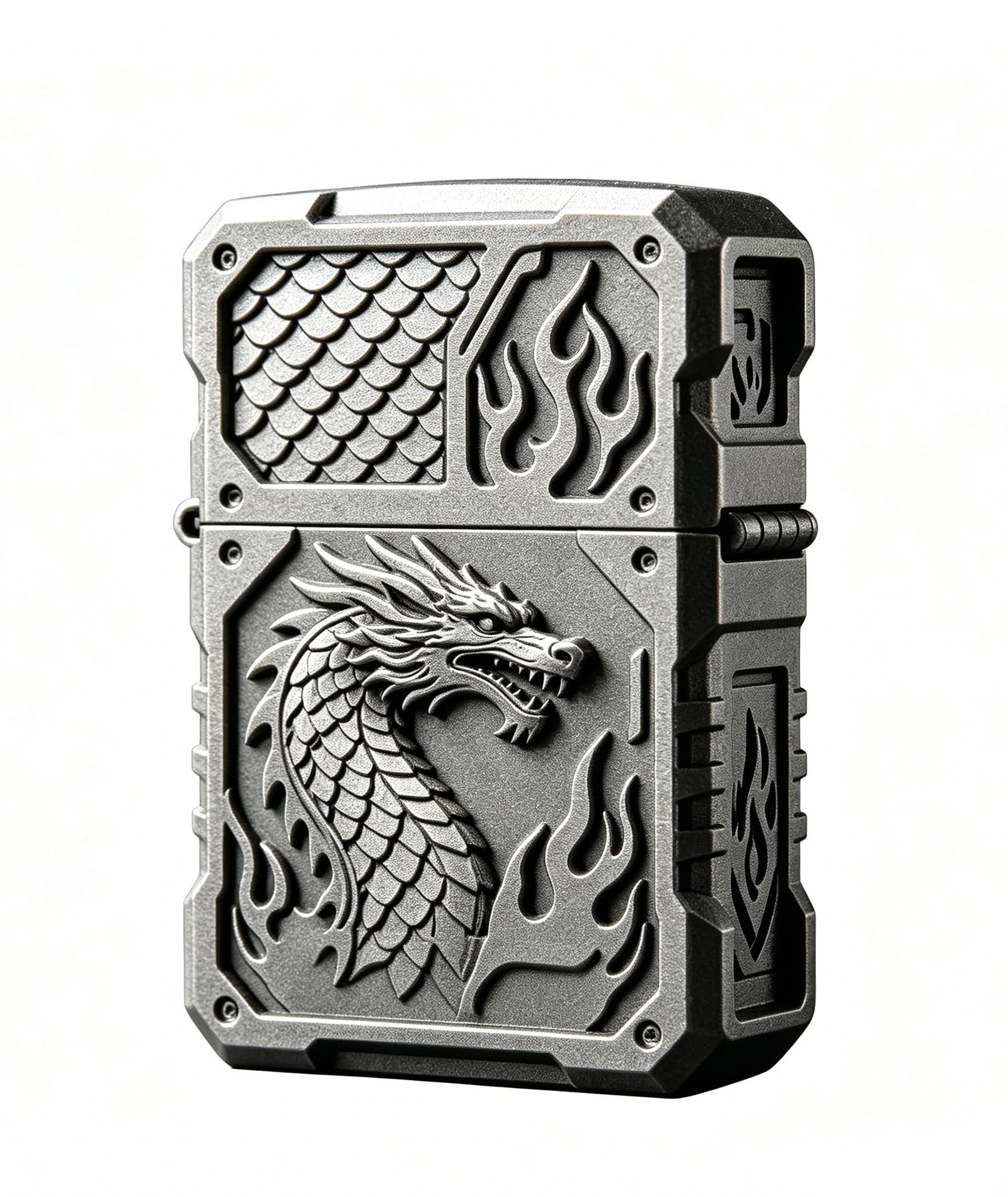 Cool Dragon Lighters Windproof Antique Reusable Kerosene Wheel Trench Lighter for Collection Decorative Gift (B)