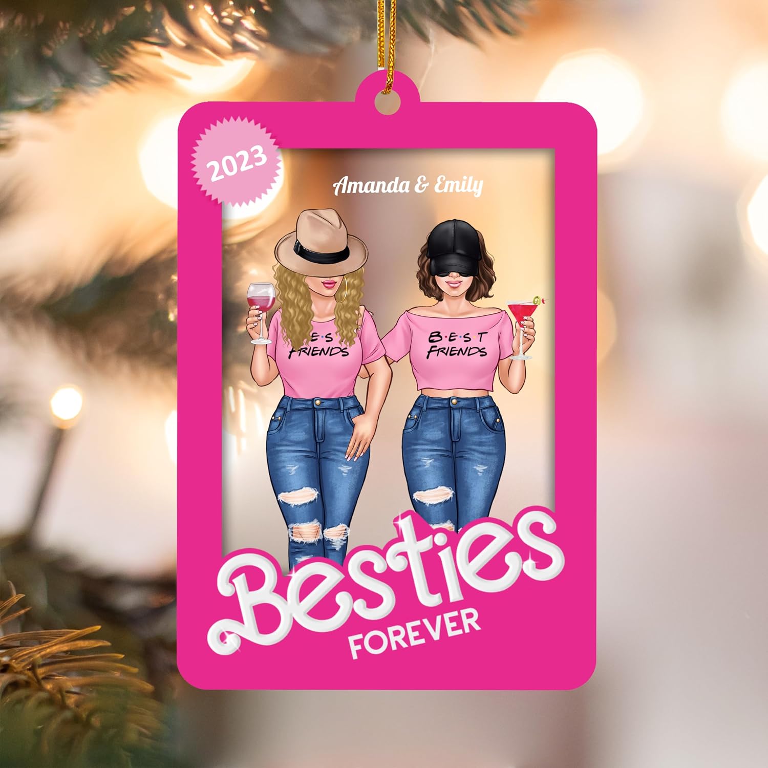 GOSSBY Personalized Custom Ornament (2 Women) Partners in Crime Personalized Friends Ornament Best Friend Christmas Ornaments Friends Christmas Ornaments Friendship Ornaments Friends Ornaments for