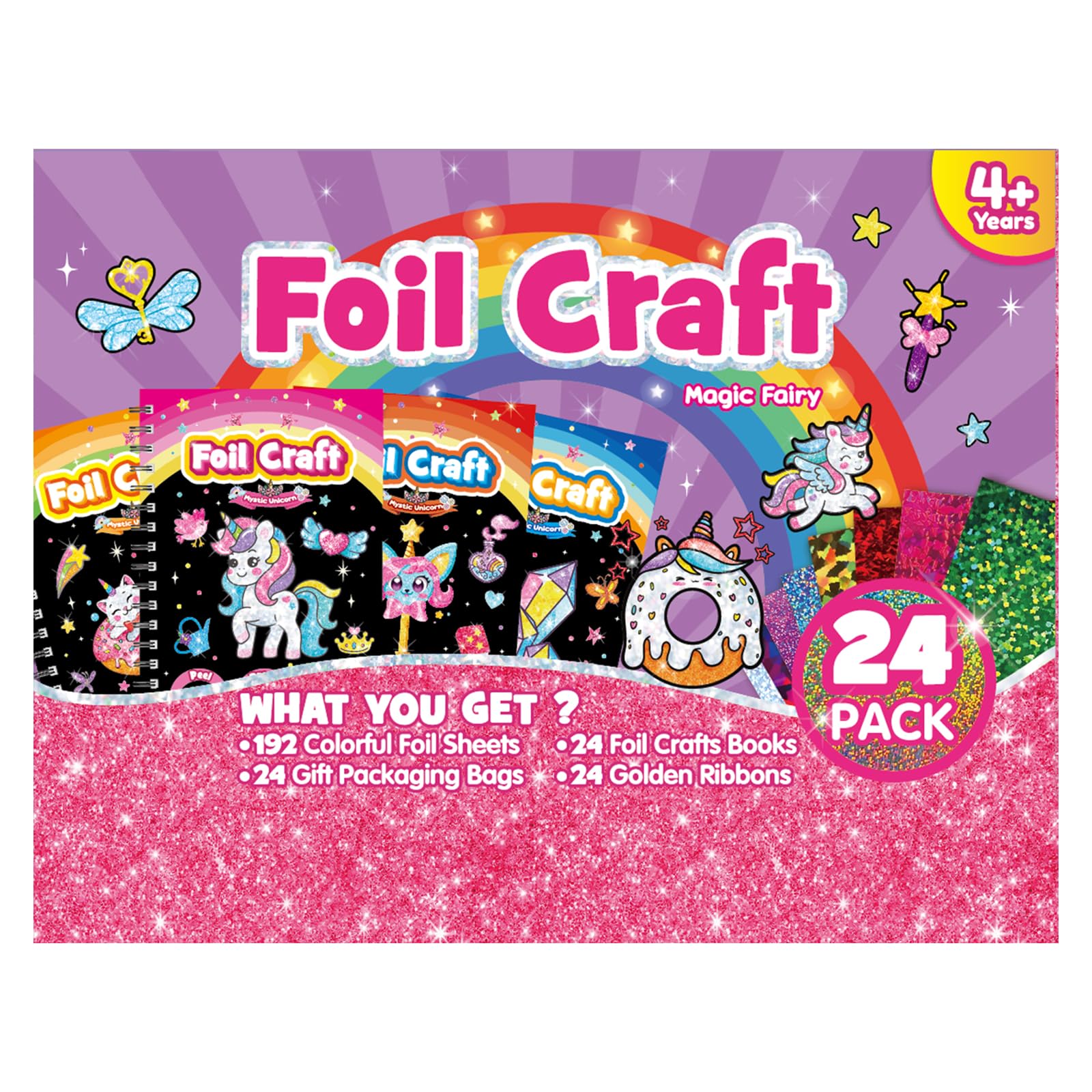 LIKYMO Foil Art - Party Bag Fillers for Kids, Foil Craft Books, No Mess Art and Craft for Kids, DIY Creative Activity, Travel Toys, Girls Boys Gifts for Ages 4-9 (Unicorn) — image 1
