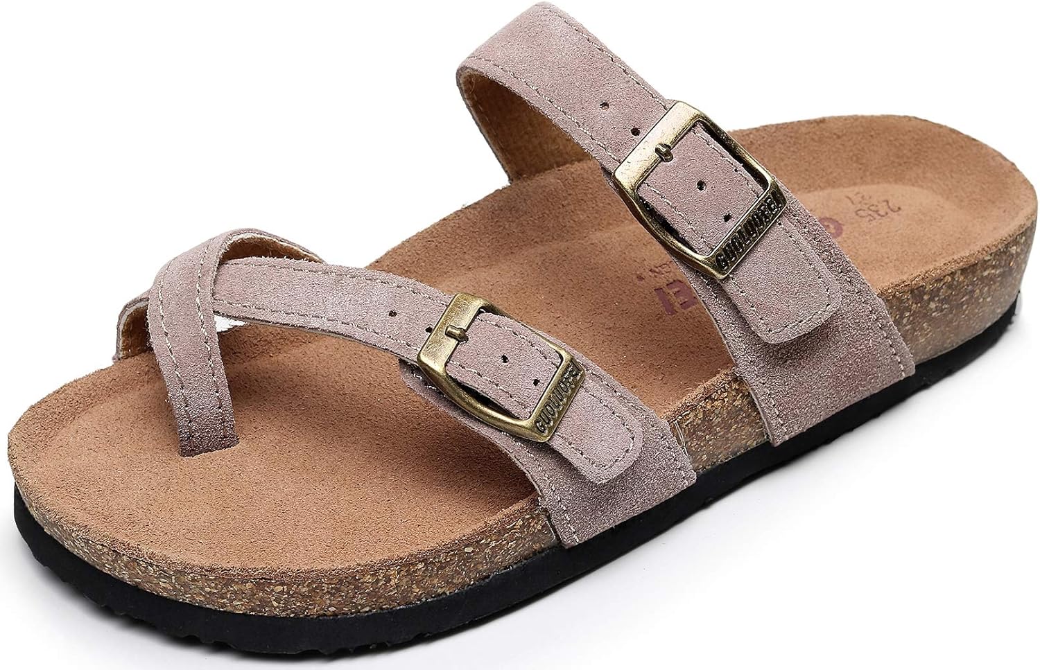 Women's Cork Footbed Slide Sandals With Arch Support,Comfortable Summer Beach Sandals For Women Girls Ladies