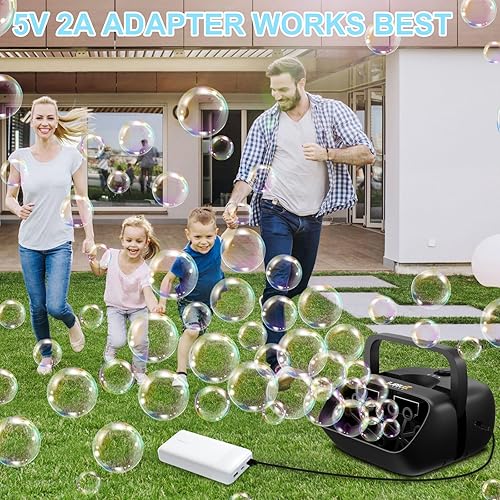 Miniatura 3 de Máquina de burbujas profesional soplador automático de burbujas, FUNNYB&G 20000+ burbujas por minuto con 2 velocidades, juguetes para niños para