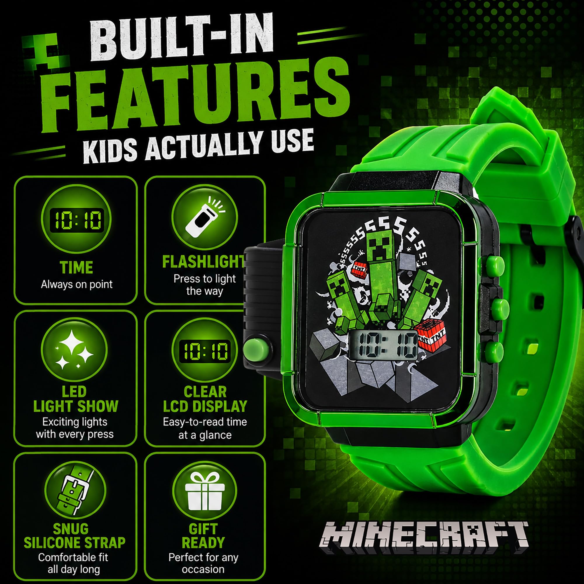 Accutime Orologio Digitale al Quarzo Unisex Bambini con Cinturino in Plastica MIN4167AZ