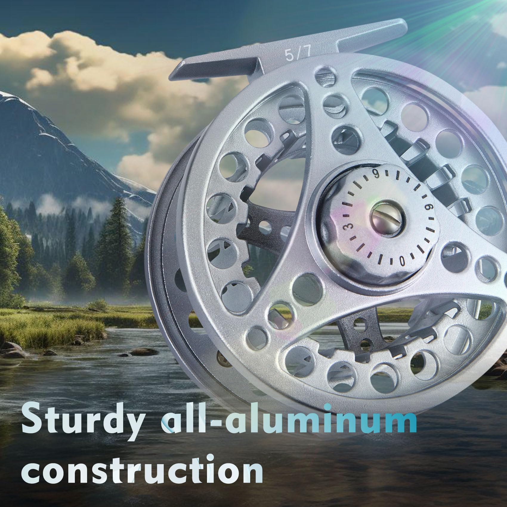 Amazon | ラージアーバーフライフィッシングリール(3/5、5/6、7/8wt