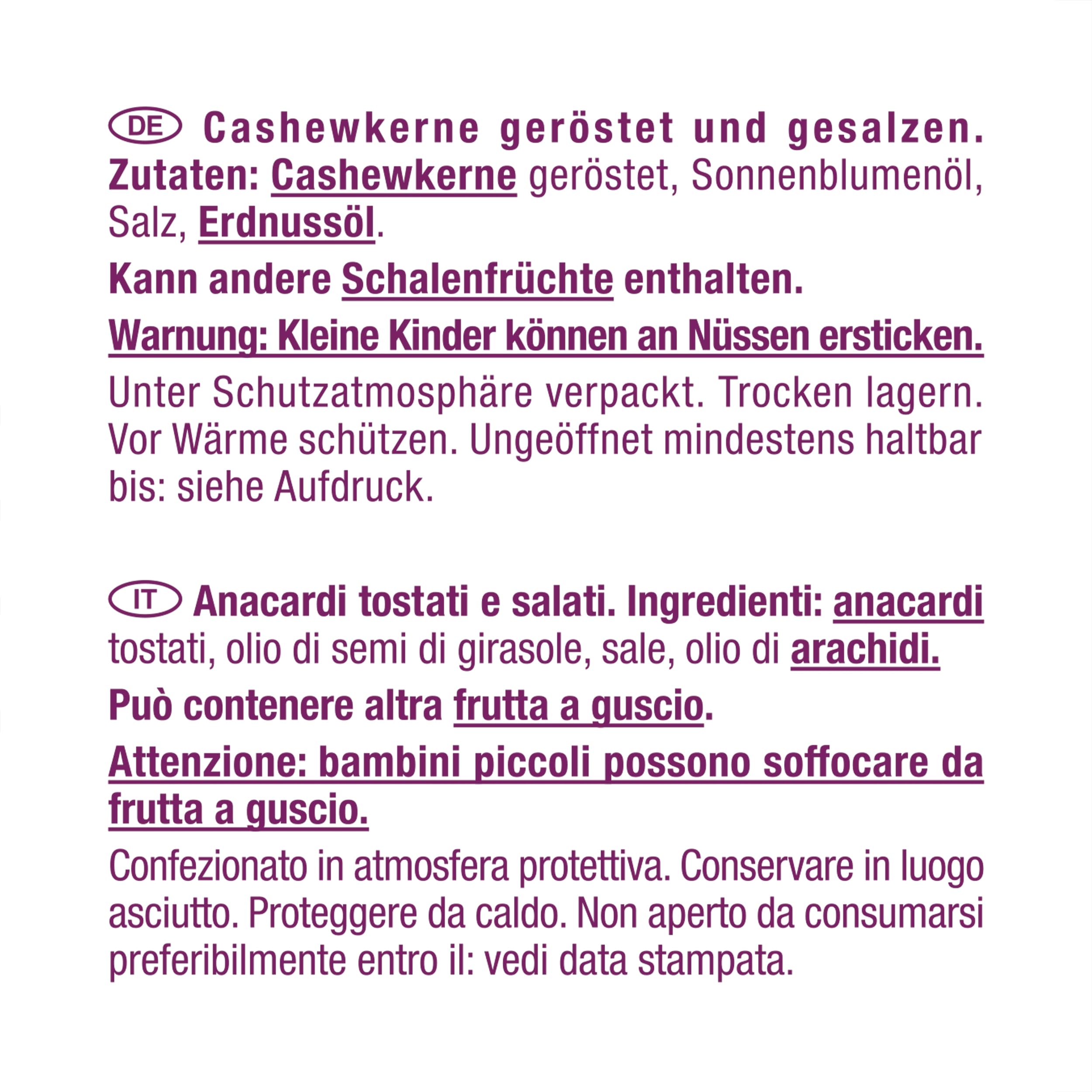 LORENZ | Cashews geröstet & gesalzen | 12 x 100 g | vegan