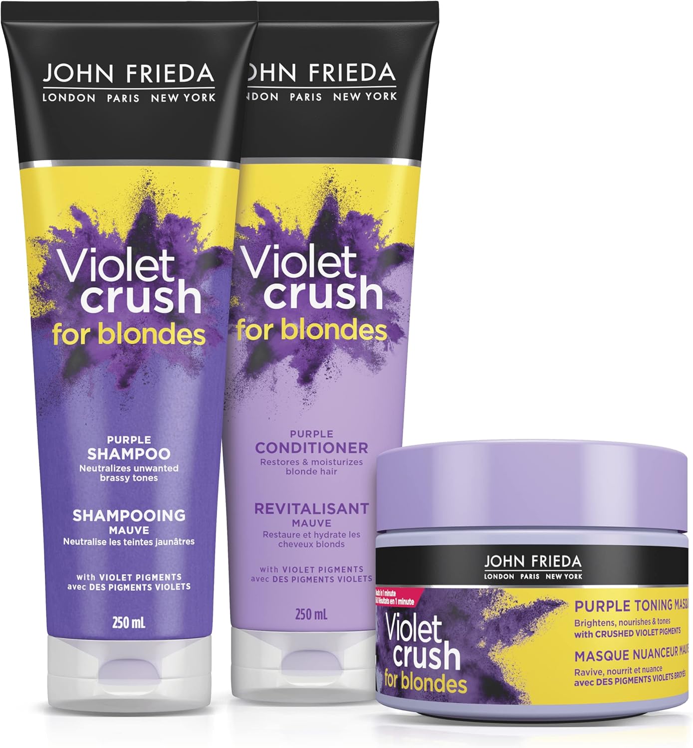 John Frieda Violet Crush for Blondes, Brass Fighting Trio Daily