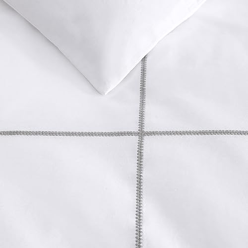 Miniatura 5 de Vera Wang - Juego de funda de edredón tamaño King, juego de ropa de cama reversible de algodón con fundas a juego, decoración del hogar de diseñador