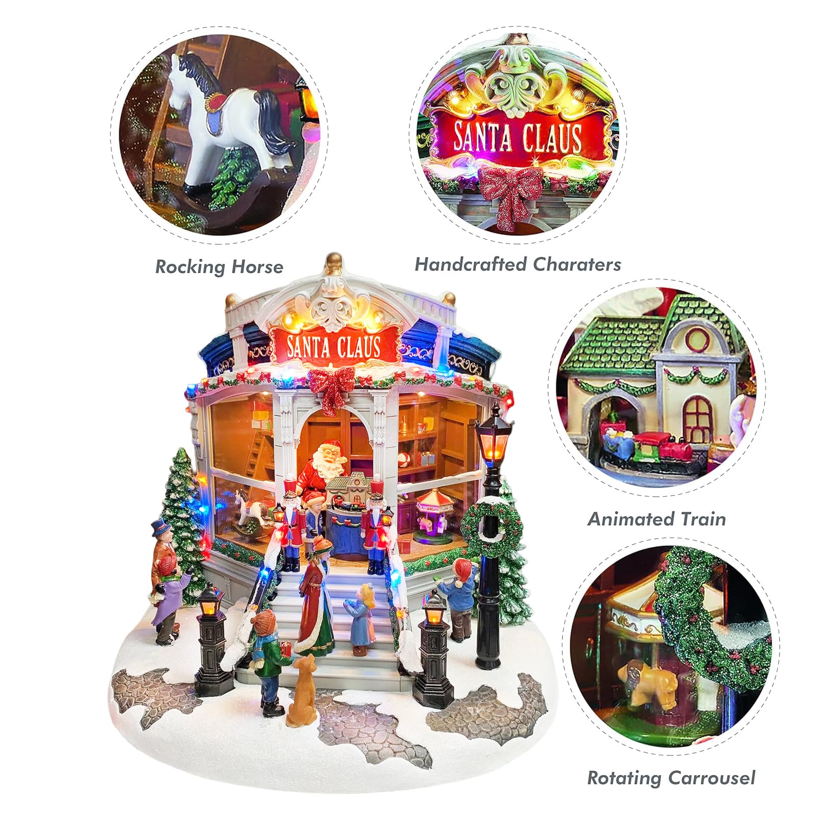 Amazon.com: Animated Home Decor Santa's Toy Shop by Moments in