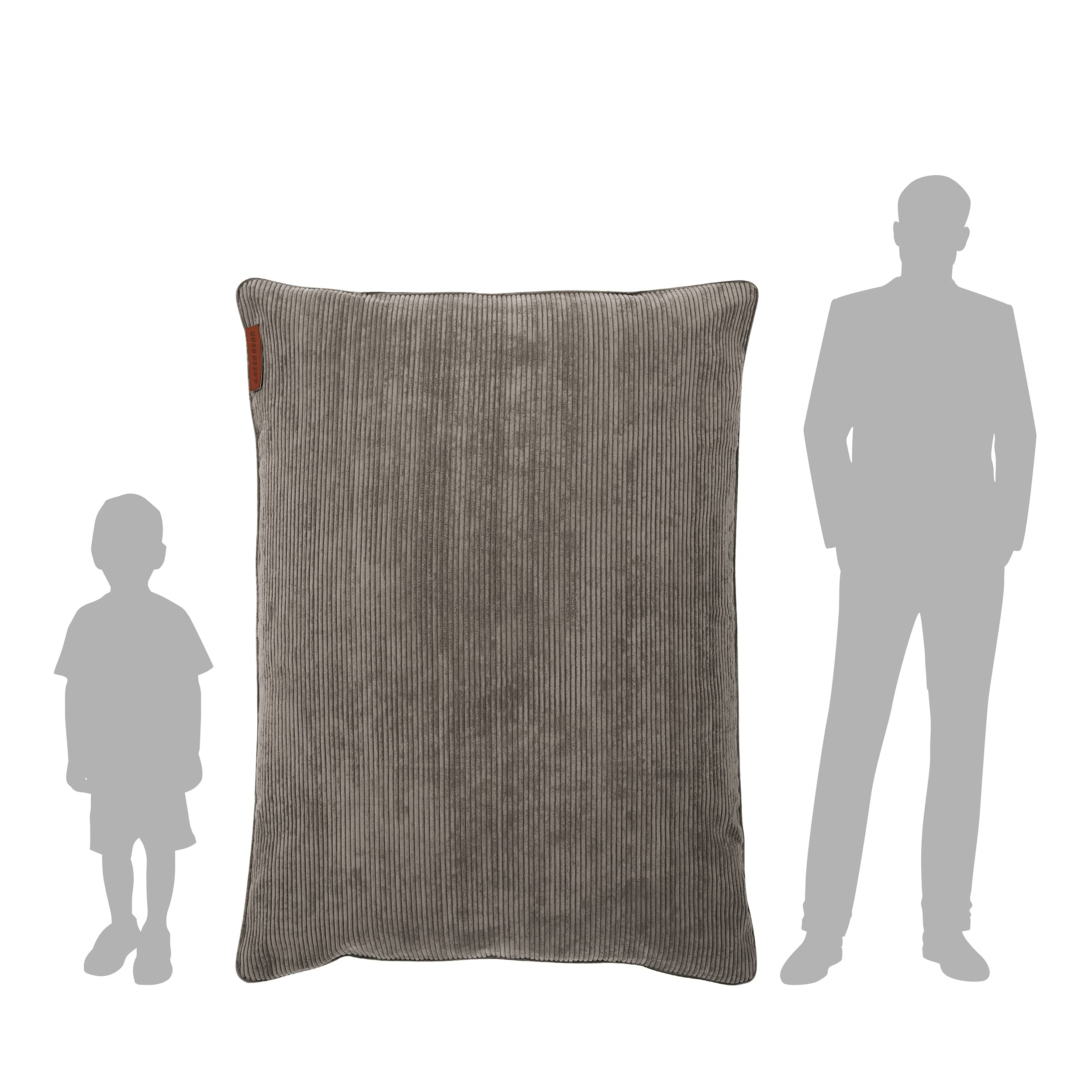 Green Bean Square XXL Indoor Bezug aus Kord 140 x 180 cm - ohne Füllung - Sitzsackhülle, Sitzsackbezug - 600D Oxford, Cord - kuschelig, weich, robust - waschbar, mit Innensack - Anthrazit