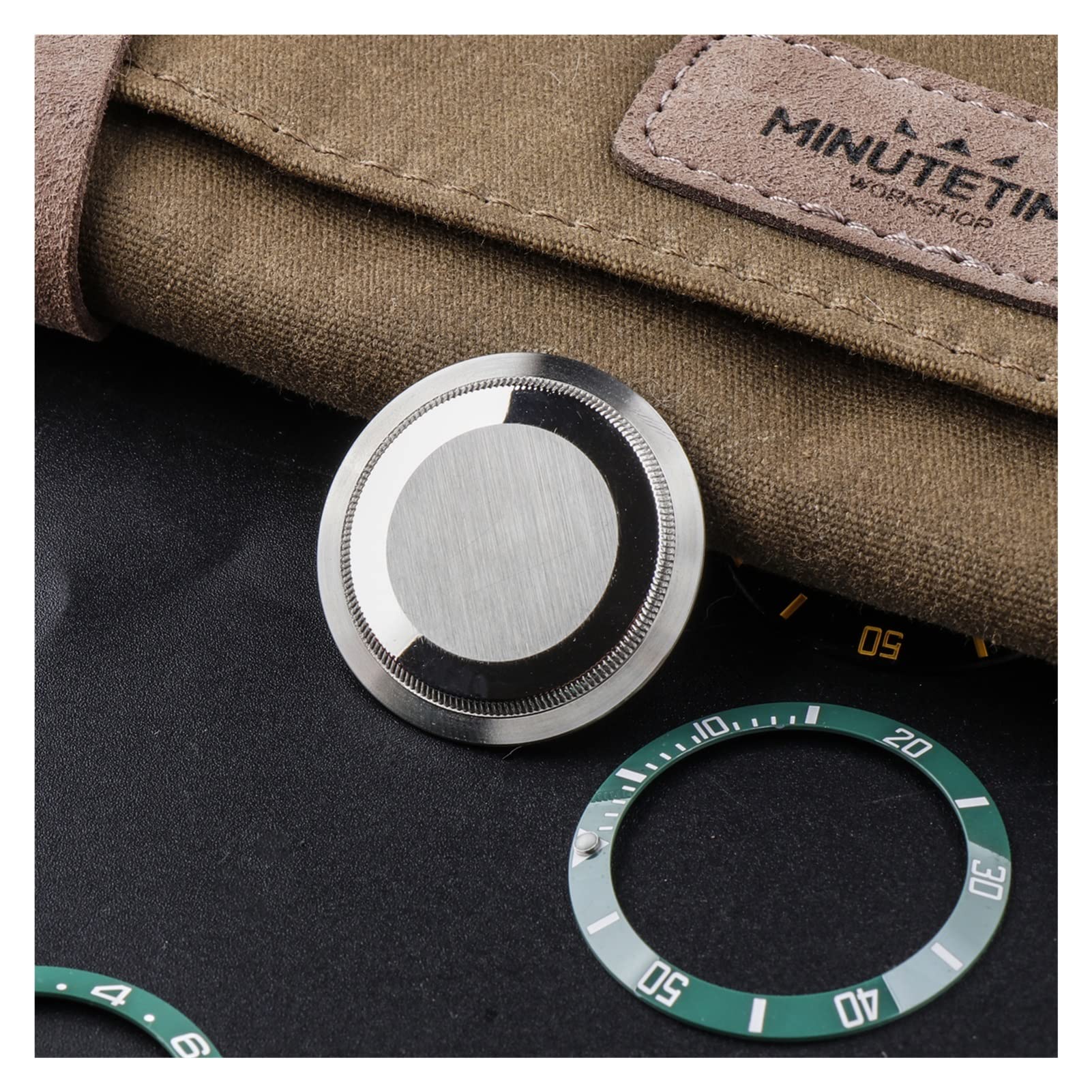 Etui na zegarek do ruchu NH35/36 316L stal nierdzewna szafirowy kryształ lupa 40 mm złota stalowa ramka akcesoria do zegarków części obudowa zegarka Bezel