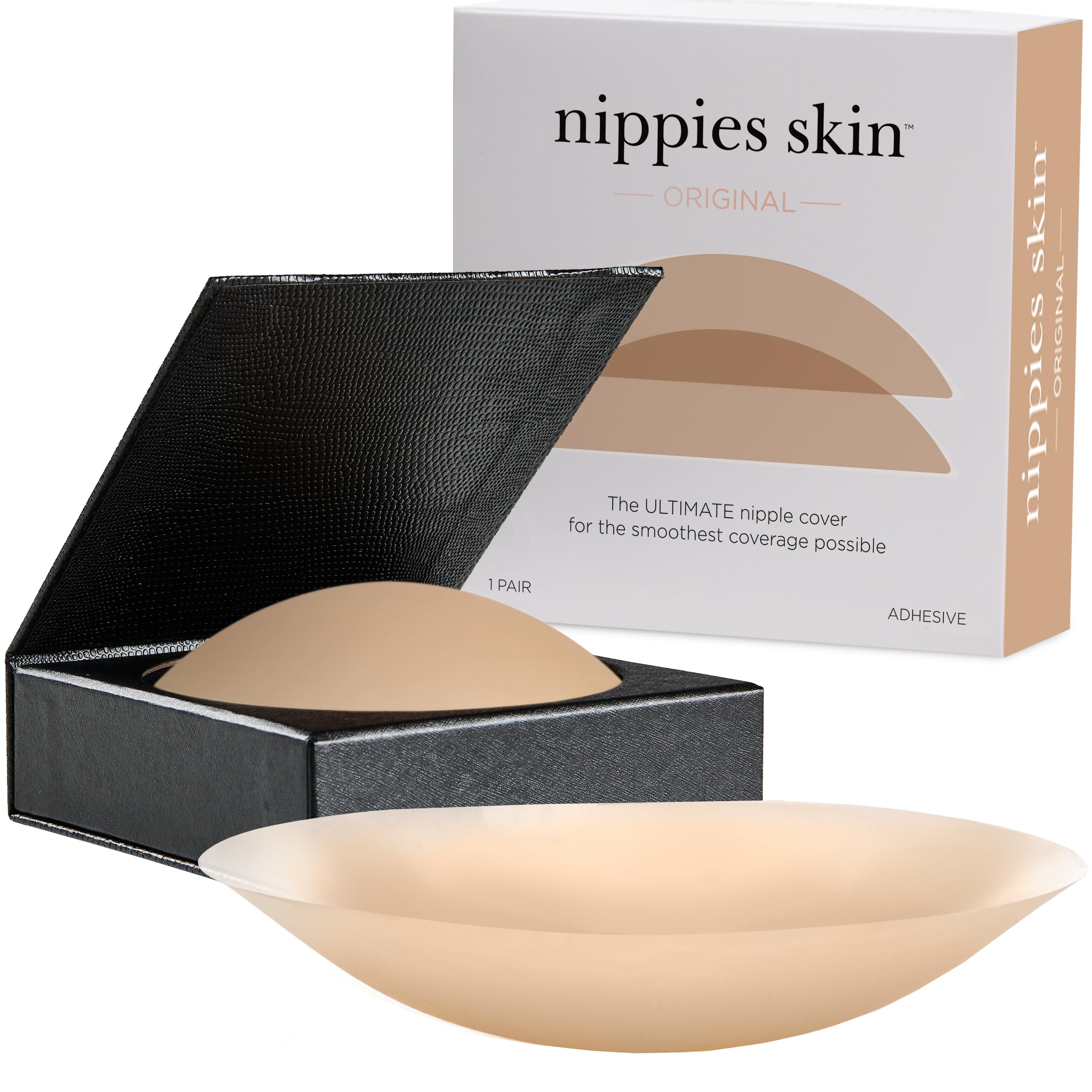 Nippies Cover - Sticky Adhesive Silicone Pasties - Reusable Pasty Covers for Women with Travel Box