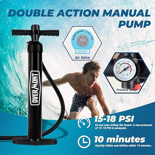 Miniatura 6 de Overmont Inflatable Stand Up Paddle Board with Premium SUP Accessories, 106 Wide Durable Design, Non-Slip Stable Deck for Youth & Adults of All