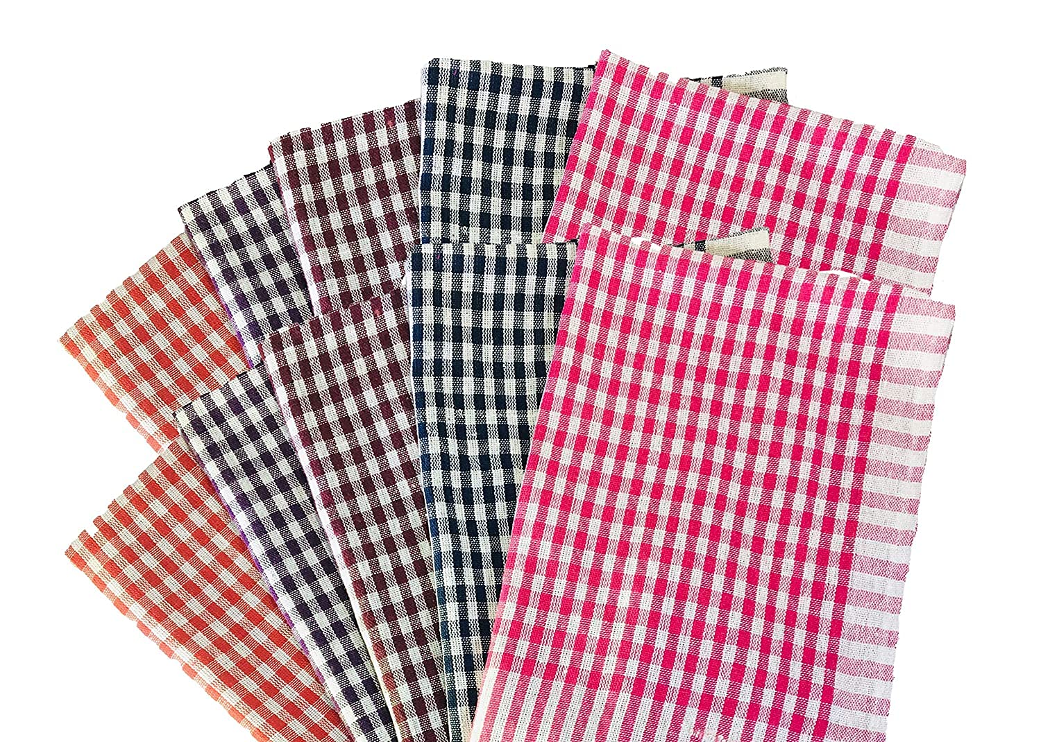 DroliaFresh Home Cleaning Kitchen Cloth, Napkins | Cotton Duster | Multipurpose & Highly Absorbent | 22 x 22 Inch, 200 GSM, Multicolor (Pack of 4) (Size & Weight Guaranteed)