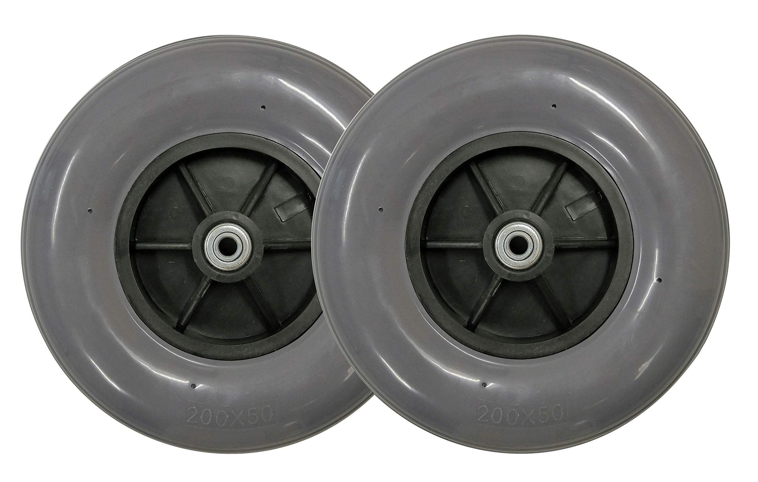 Caster with Polyurethane Rubber Tire, 8" x 2"; Fits Most Sunrise, Medline, Drive, Invacare, E&J, Guardian, ALCO & Other Manual Wheelchairs (7/16" Axle)