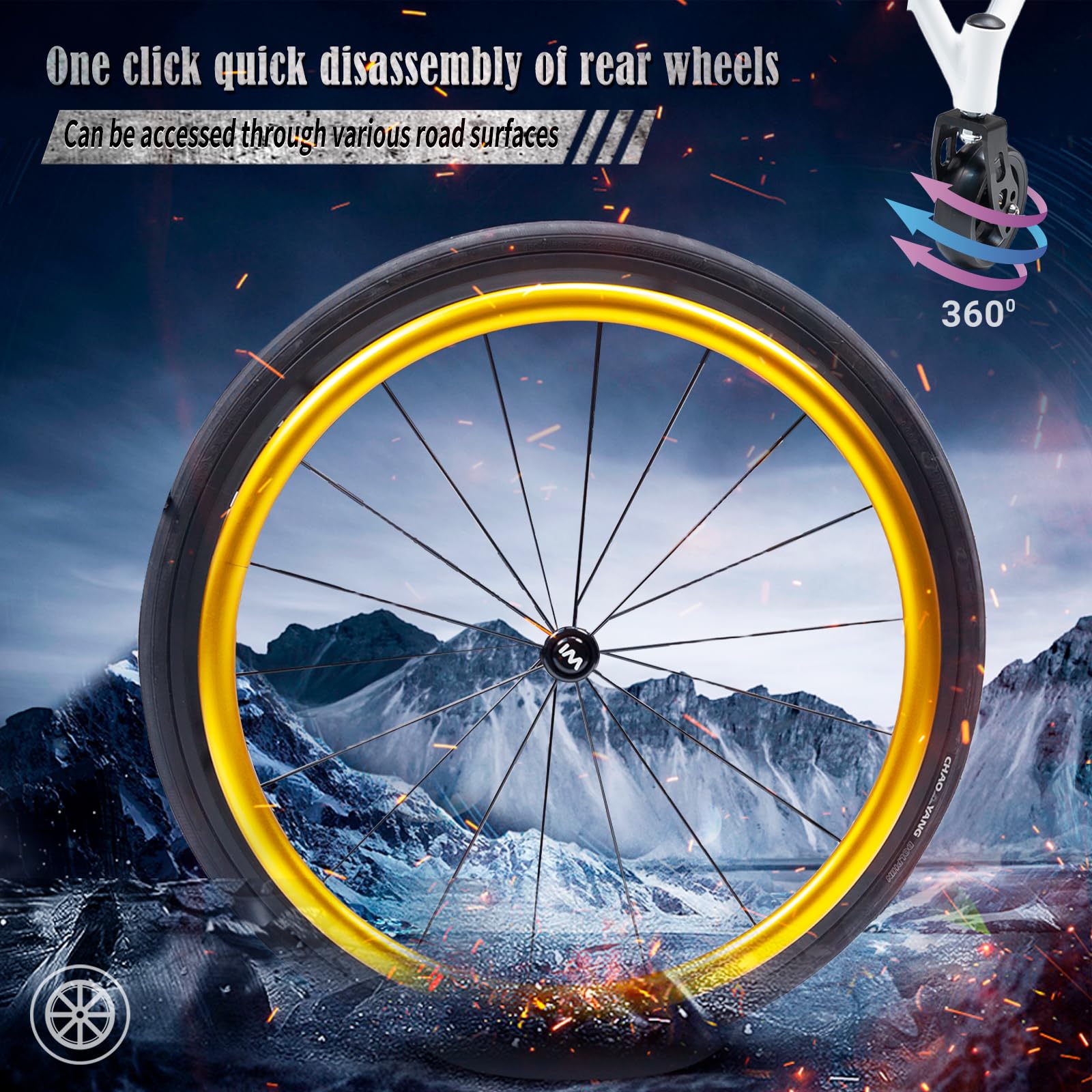 Sedia a rotelle Pieghevole,per Anziani e disabili,Sedia A Rotelle in Alluminio Pieghevole,con Freno a Mano e Ruote Posteriori a sgancio rapido,Leggera, Sportiva, Pieghevole(15.7in Seat Width)