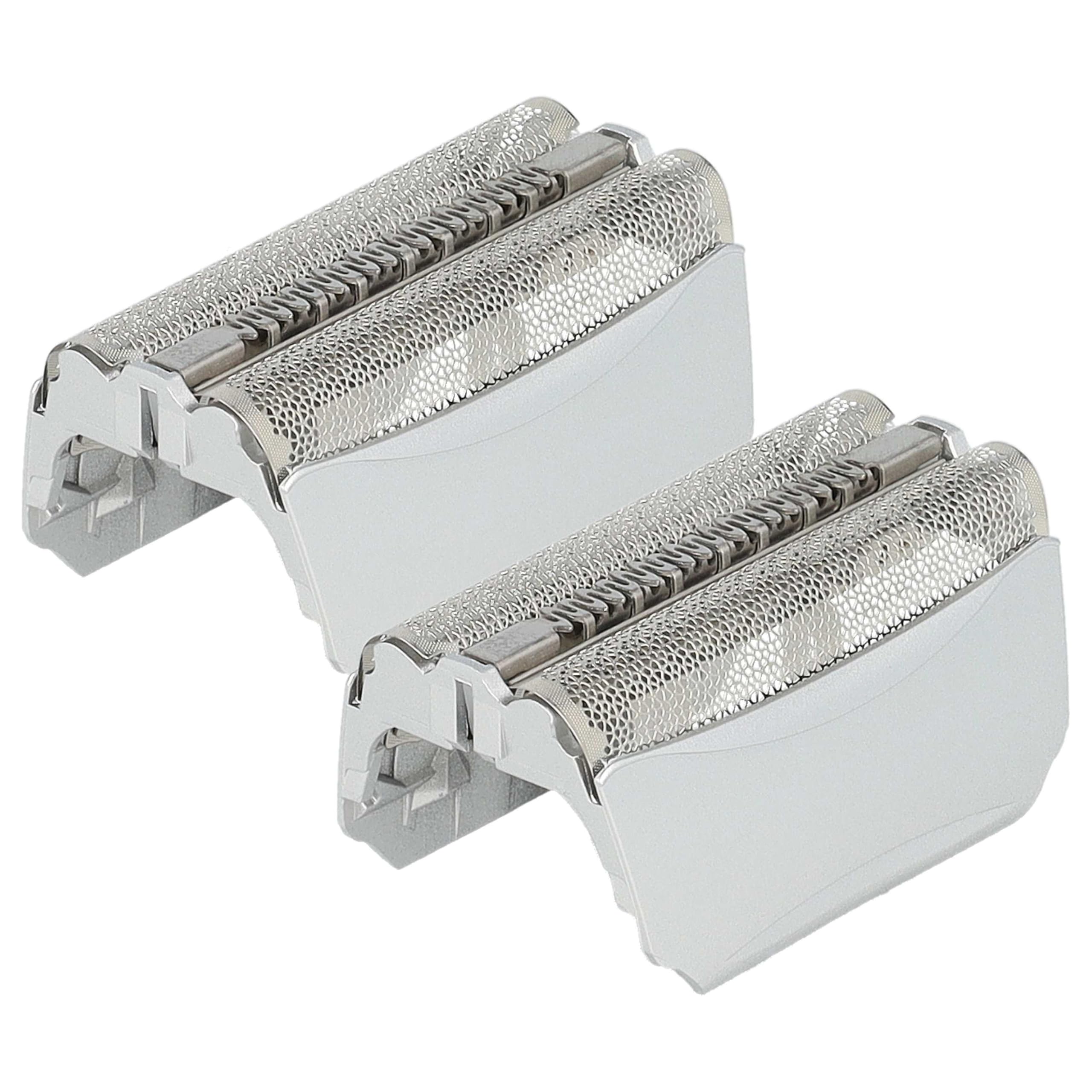 vhbw 2x Doppelscherfolie kompatibel mit Braun 8595, 8970, 8885, 8783, 8785, 8795, 8915, 8975, 8985 Elektrorasierer + Rahmen, silber