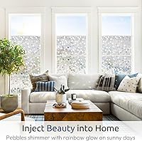 Vista 2 de Privacidad ventana película decorativa para ventana película estática cling window film Rabbitgoo sin pegamento