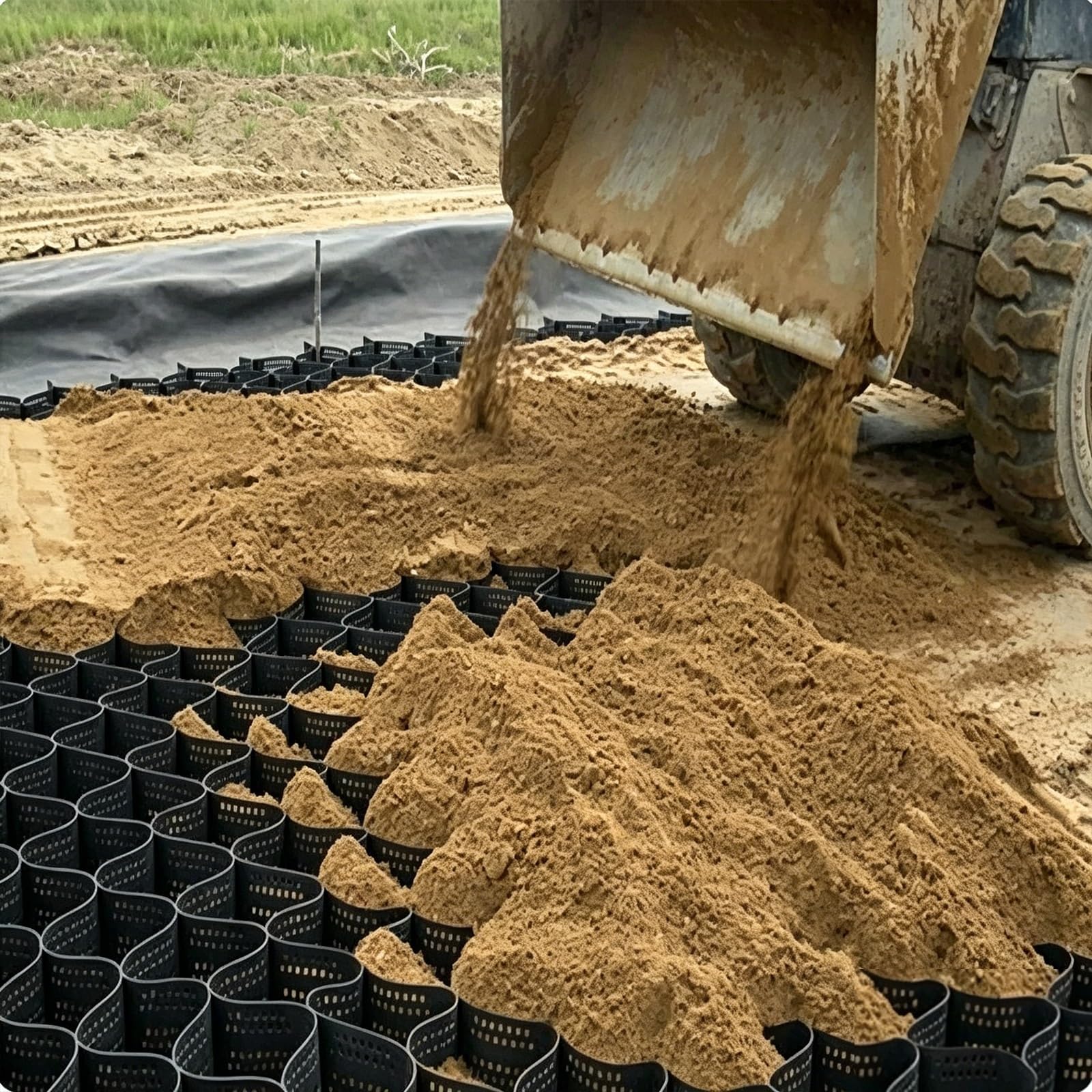 Lzmzmq H 5Cm/2" Flat Areas Soil Retention Ground Grids, Gravel Stabilizer Grid For Diy Patio Driving Rv Parking Slopes And Garden, Paver Base Panels Outdoor(2M X 9M (6.5Ft X 30Ft))