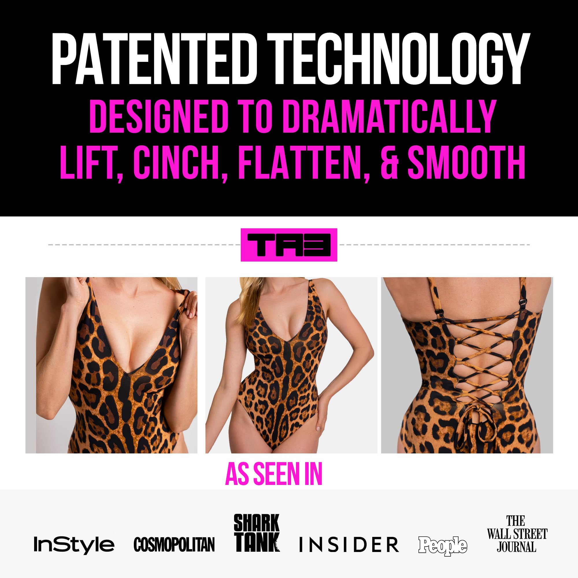 TA3 Brazilian Plungey Swimsuit for Women – Sculpting Bathing Suit - Tummy Control Swimsuits for Women: Torso Length: Short X-Small Symmetric Leopard