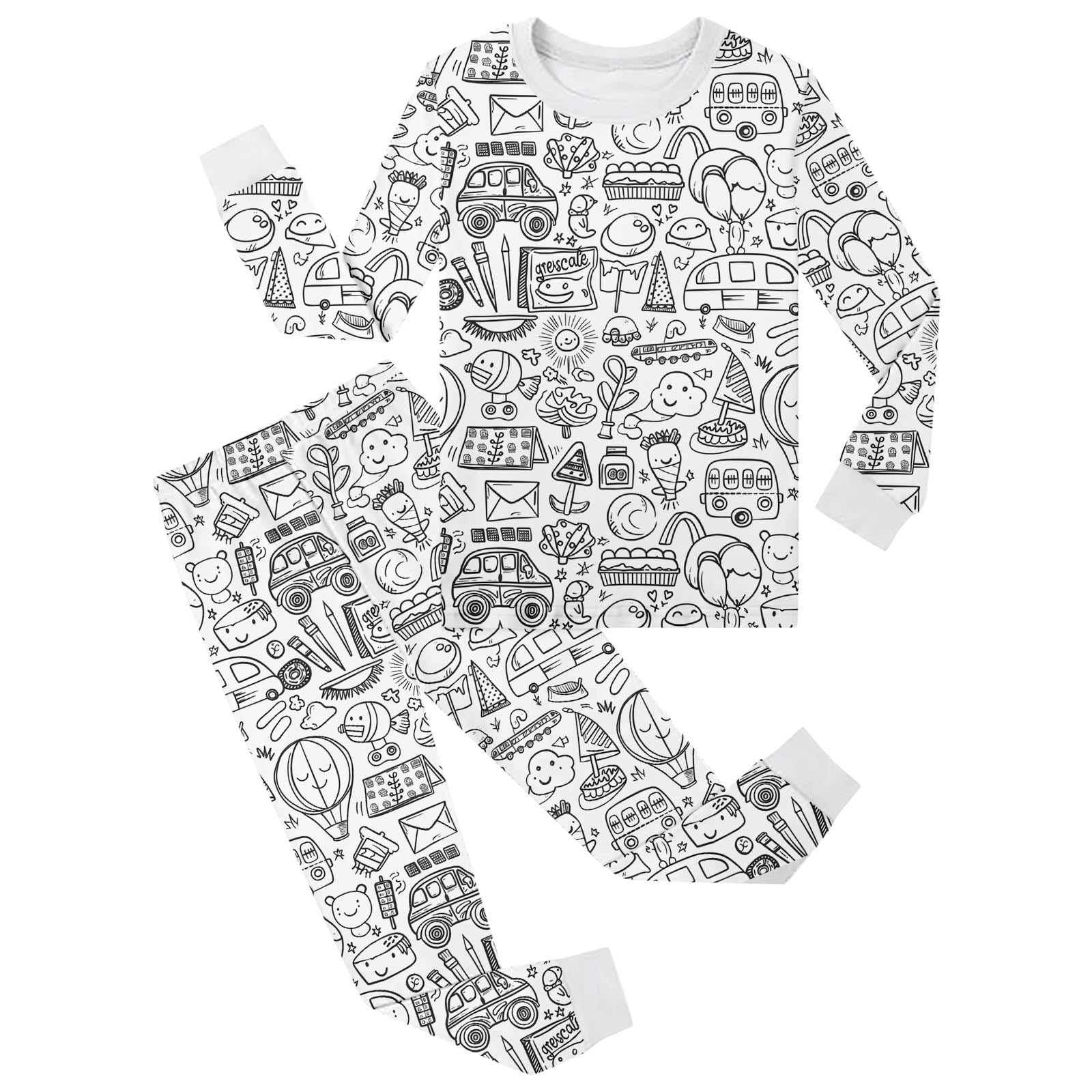 Conjunto infantil de manga larga con cuello lavable para colorear garabatos de niñas creativas 5