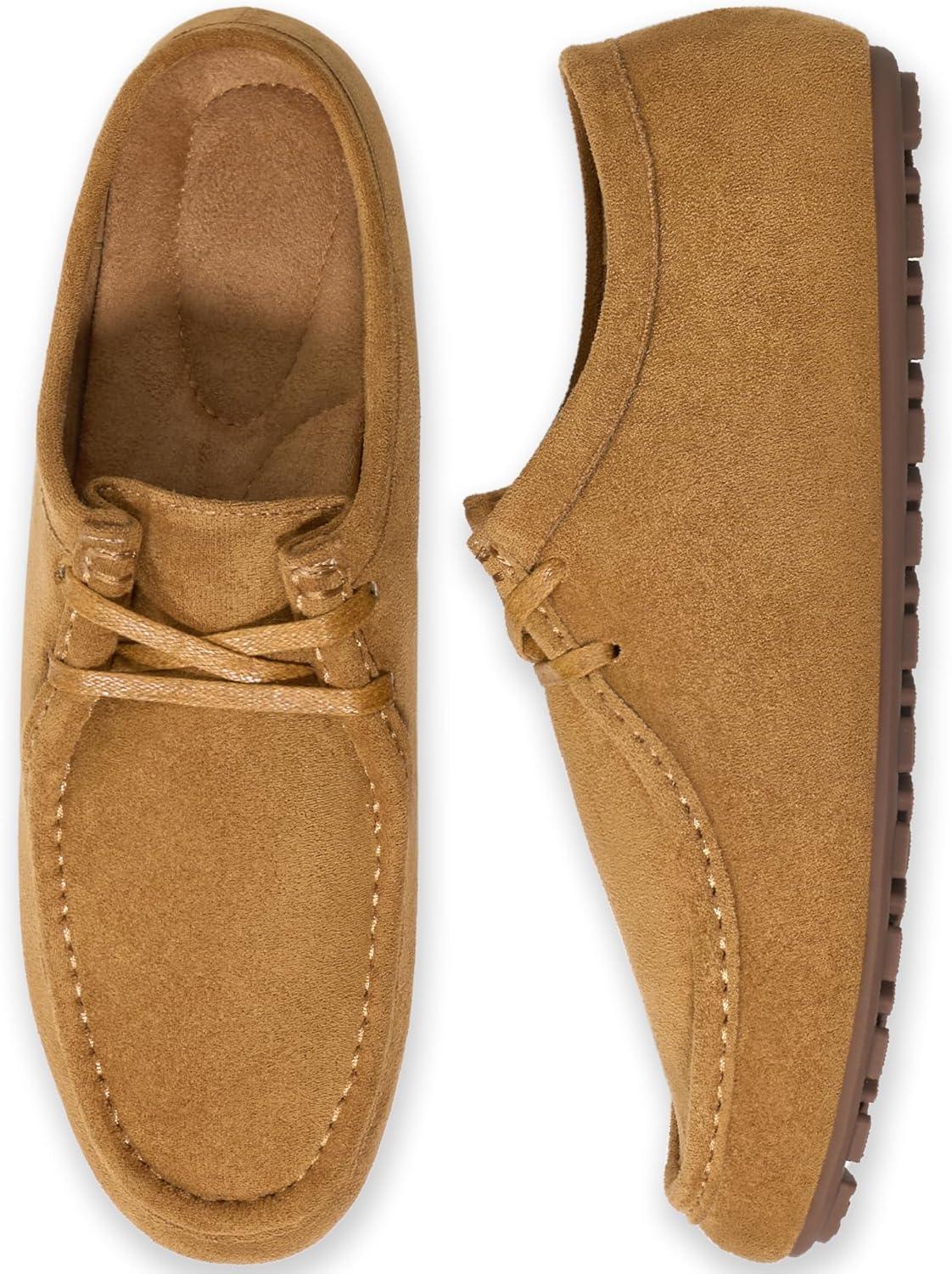 HARENCE Women's Loafers Casual Oxfords: Lace Up Suede Dressy Flats Comfortable Walking Shoes for Work Office Business