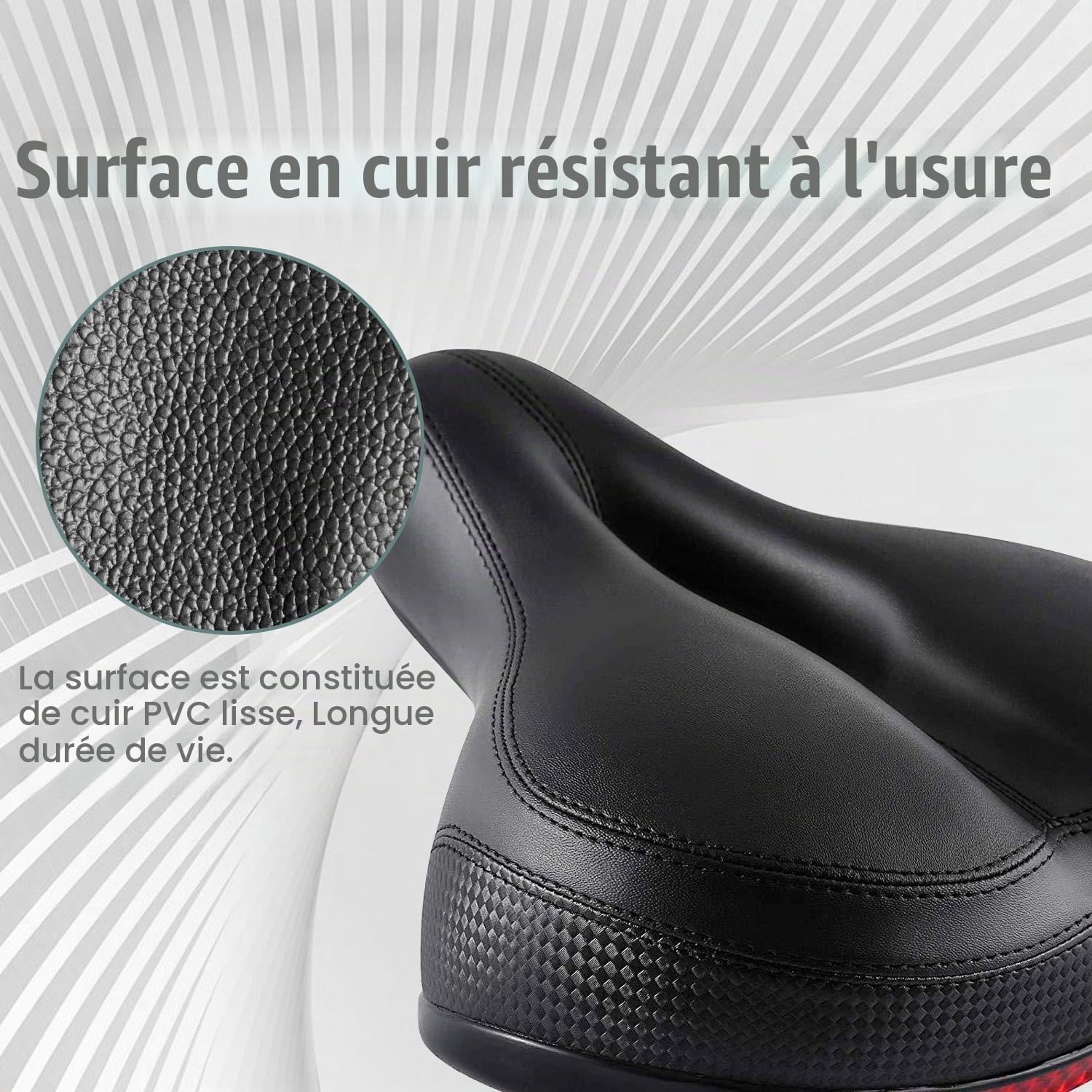 INF Selle de vélo, large et amortissante, modèle universel, siège de vélo ergonomique Noir