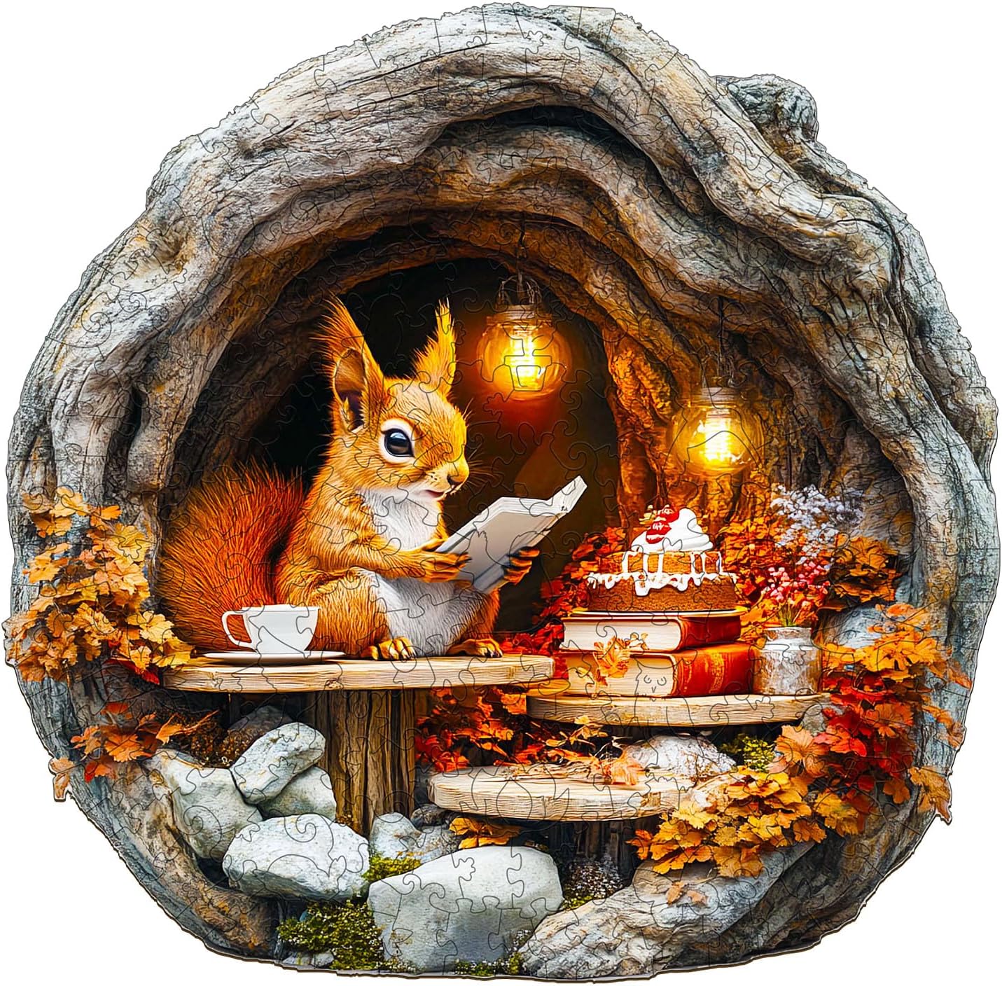 KAAYEE Wooden Jigsaw PuzzlesBurrow Squirrel Wooden Puzzle Adult Unique Shape