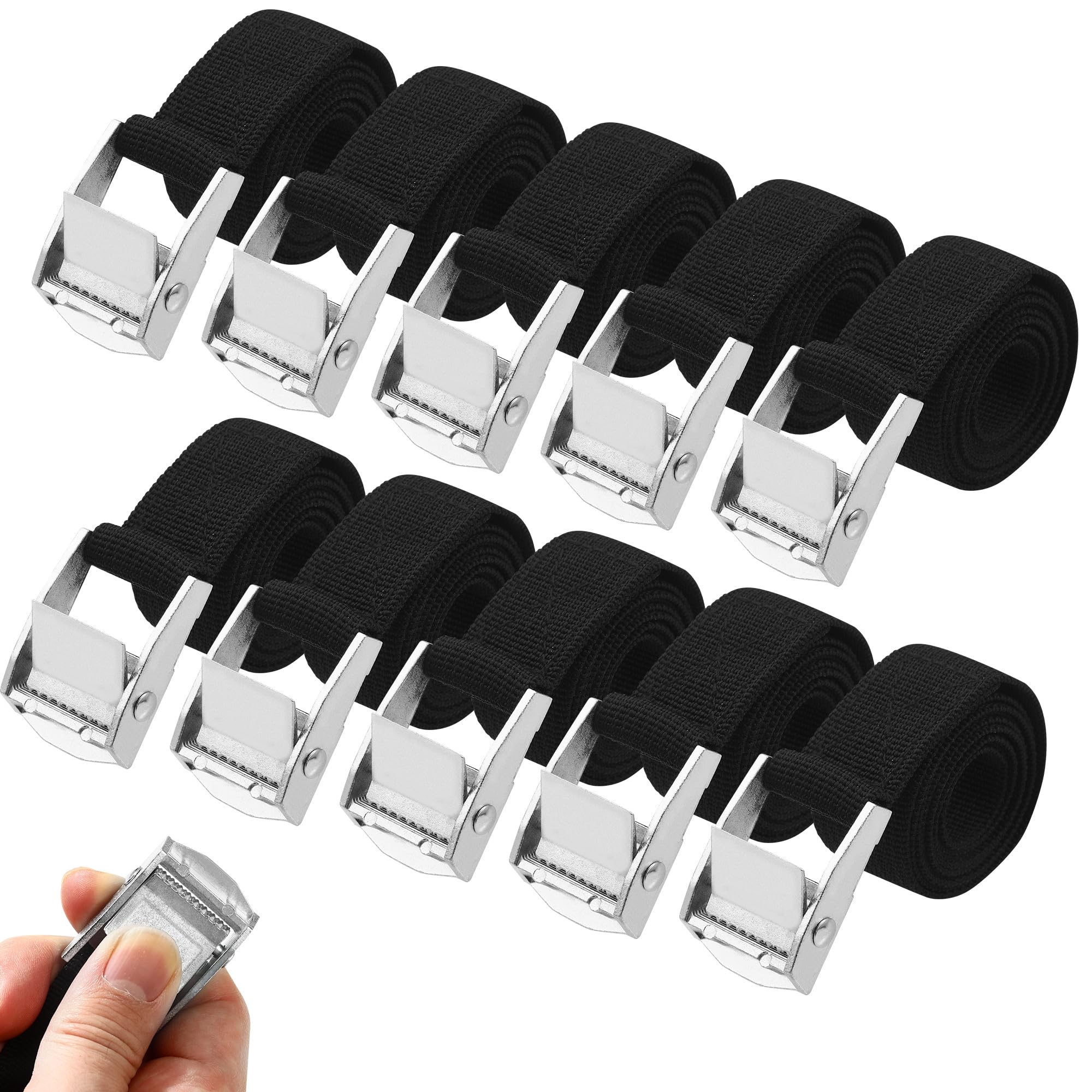 10 Cinghie Di Fissaggio A Cricchetto – 25mm X 4m, Fibbie In Metallo, Per Furgoni, Moto E Camper