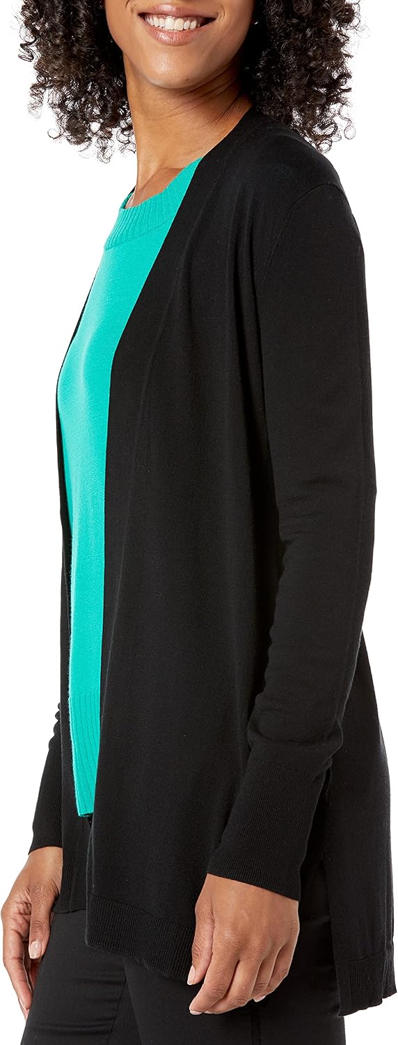 Lark & Ro Women's Premium Viscose Blend Lightweight Long Sleeve Open Front Cardigan