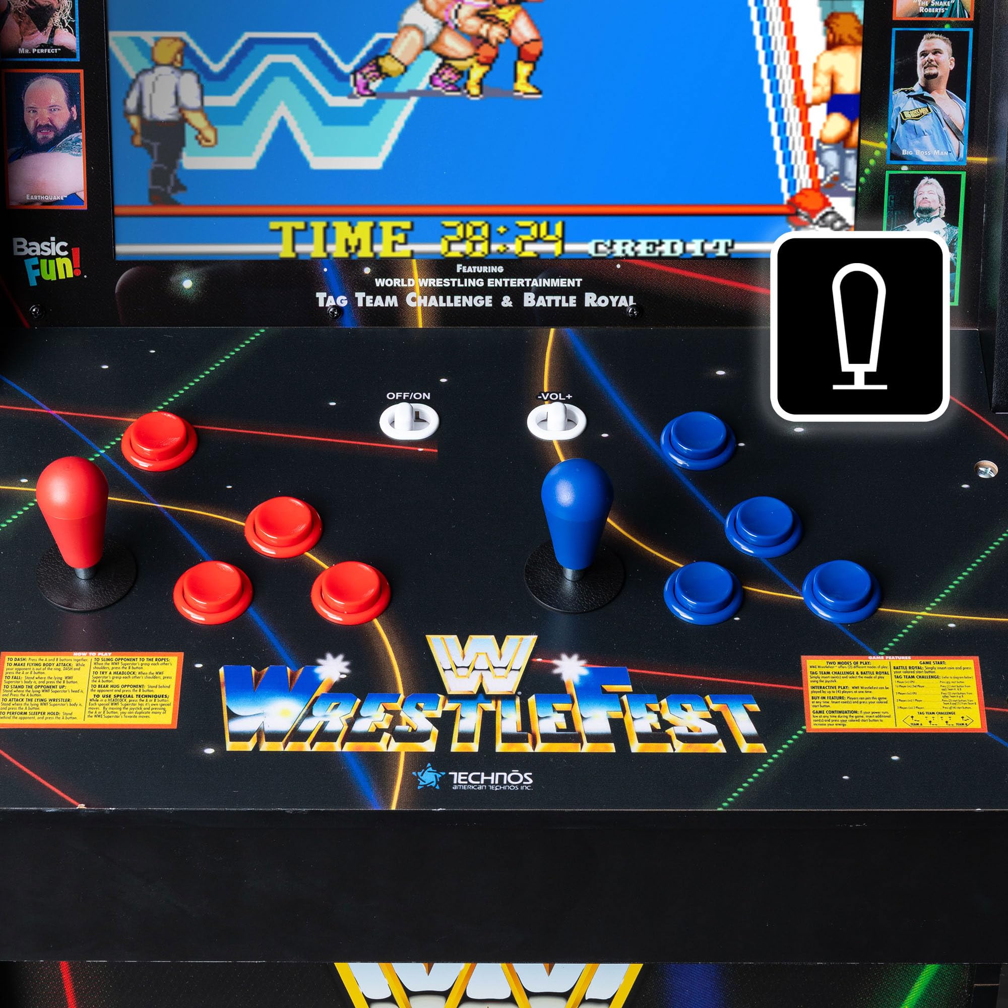 Arcade Classics Maszyna do gier WWE Ultra Series z ekranem ciekłokrystalicznym 17 cali i 5 grami - klasyczna konsola do szafek wewnętrznych do gier domowych i piwnic