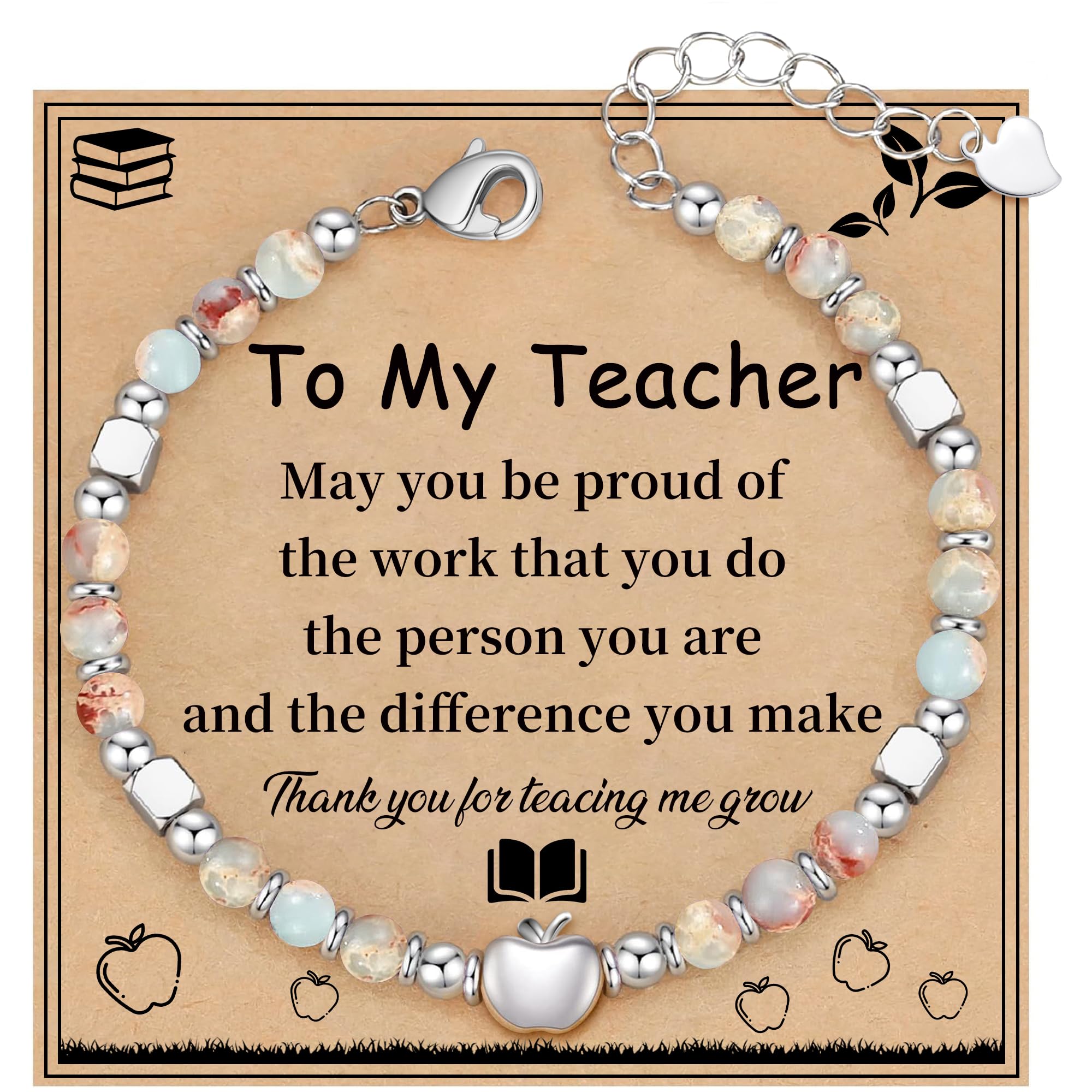 Teacher Appreciation Gifts for Women, Christmas Gift for Women Teacher Bracelet