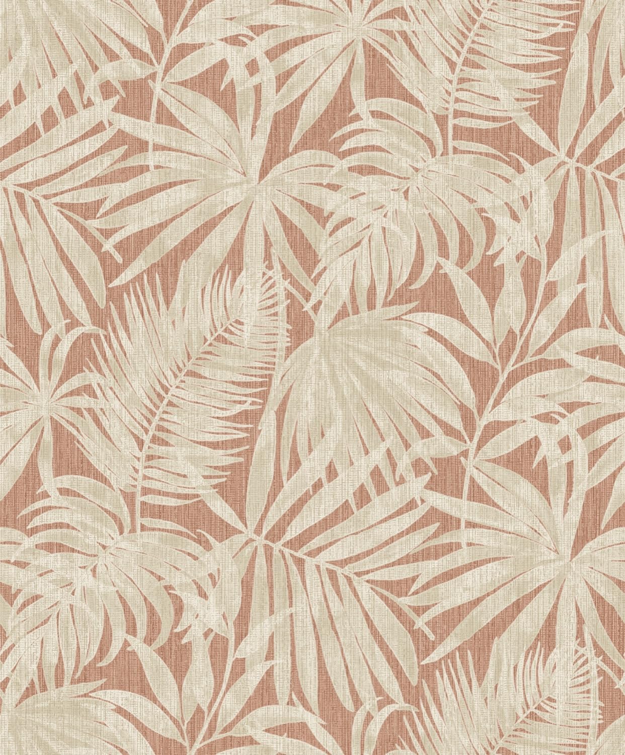 Grandeco Rust Boutique Tropical Palm Leaf Pvc-Free Eco Wallpaper,