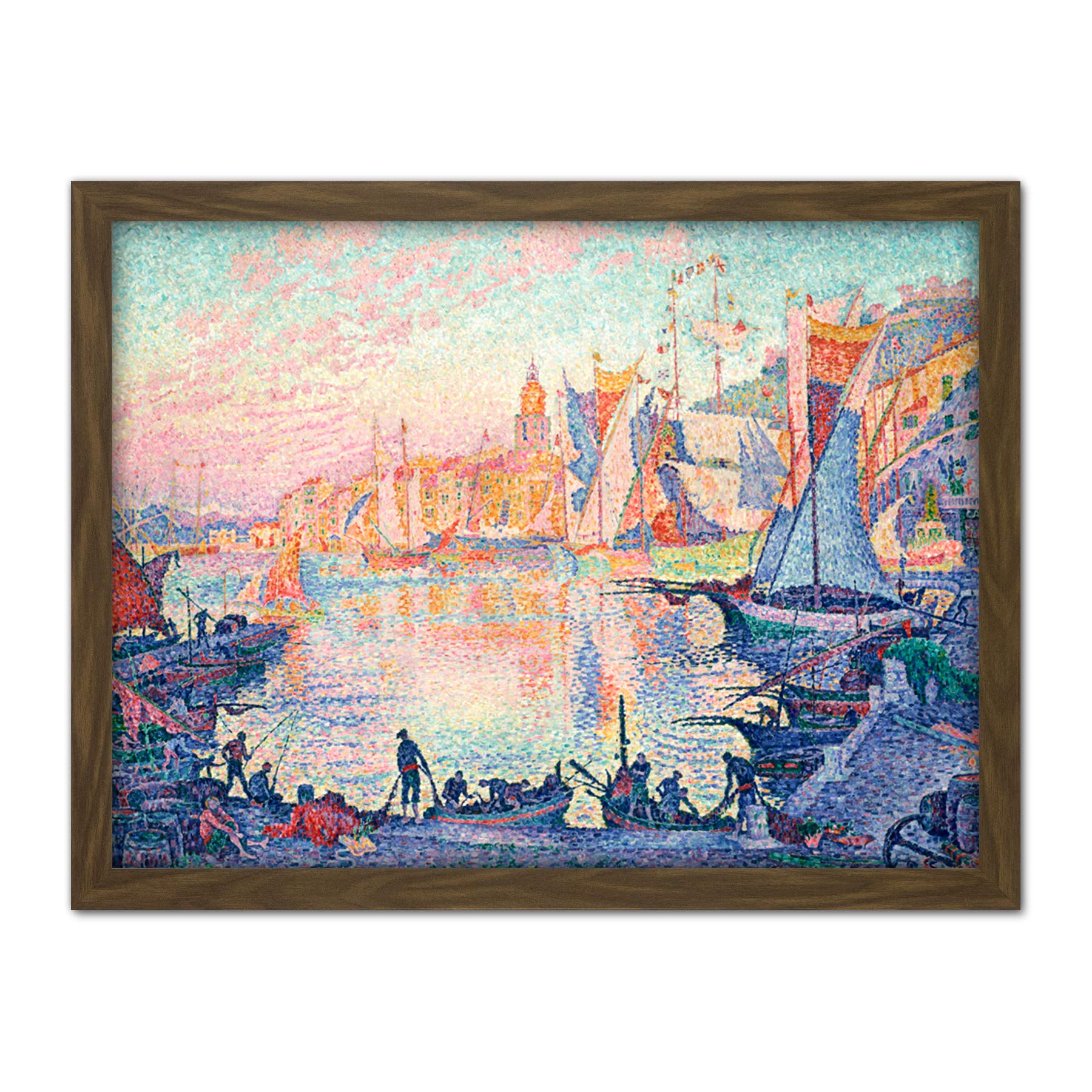 Paul Signac The Port Of Saint Tropez Large Framed Art Print Poster Wall Decor 18x24
